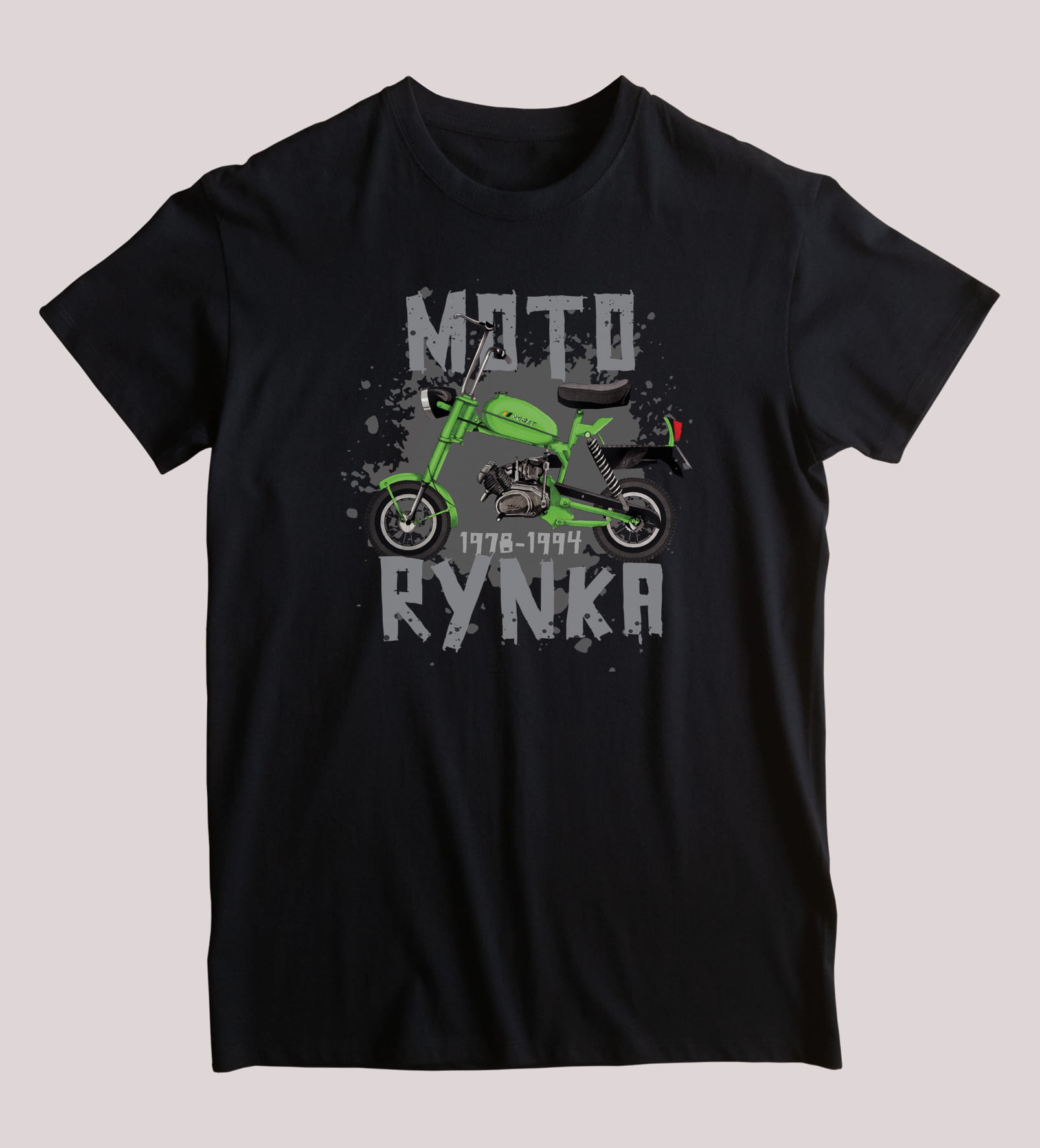 Motorynka — koszulka (Kolor koszulki: czarny; Rozmiar: 5 - 6 lat; Rodzaj nadruku: Motorynka)