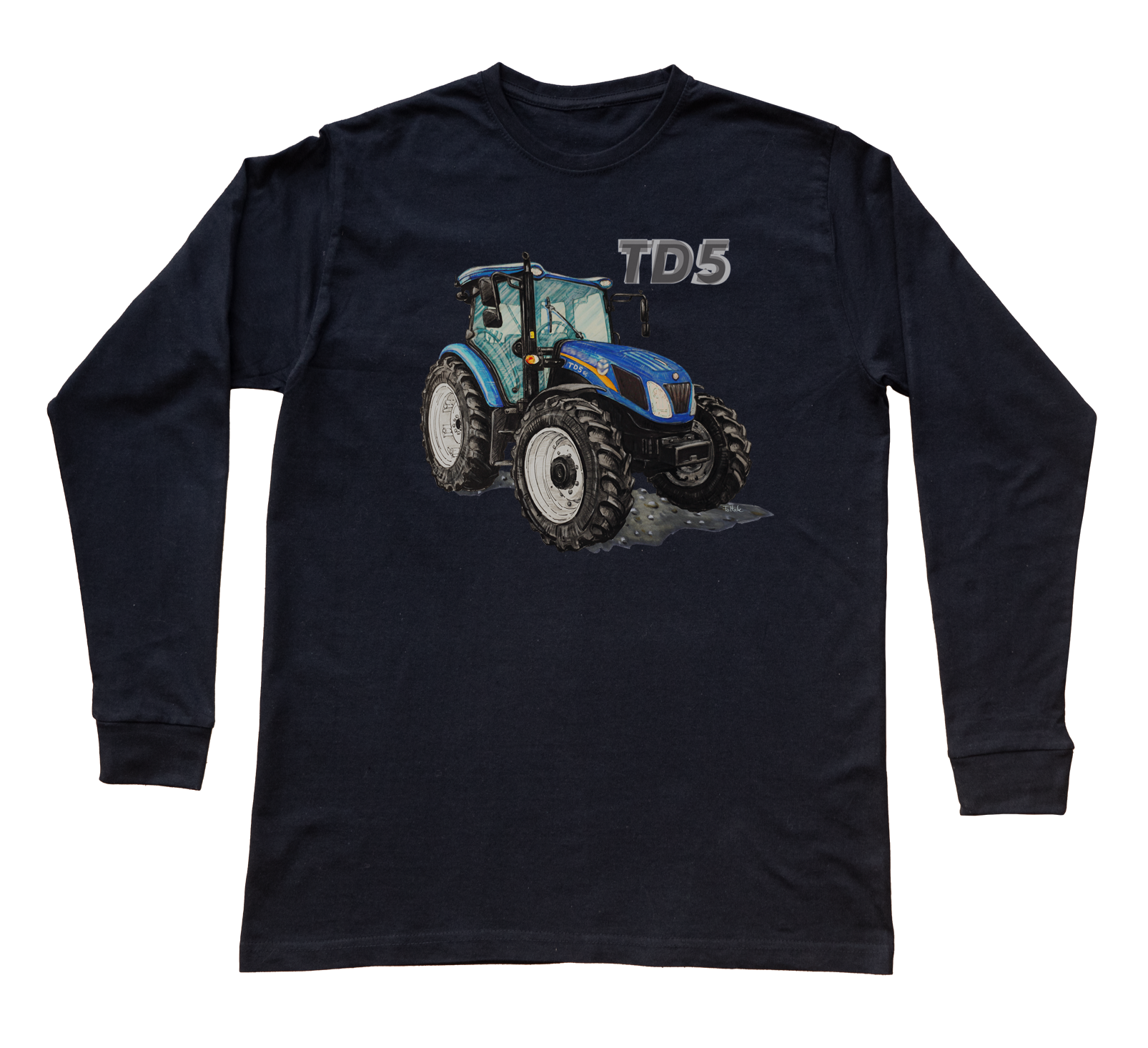 New Holland — bluzka z długim rękawem (Rozmiar: XS (dorosła); Kolor koszulki: czarny; Rodzaj nadruku: New Holland)