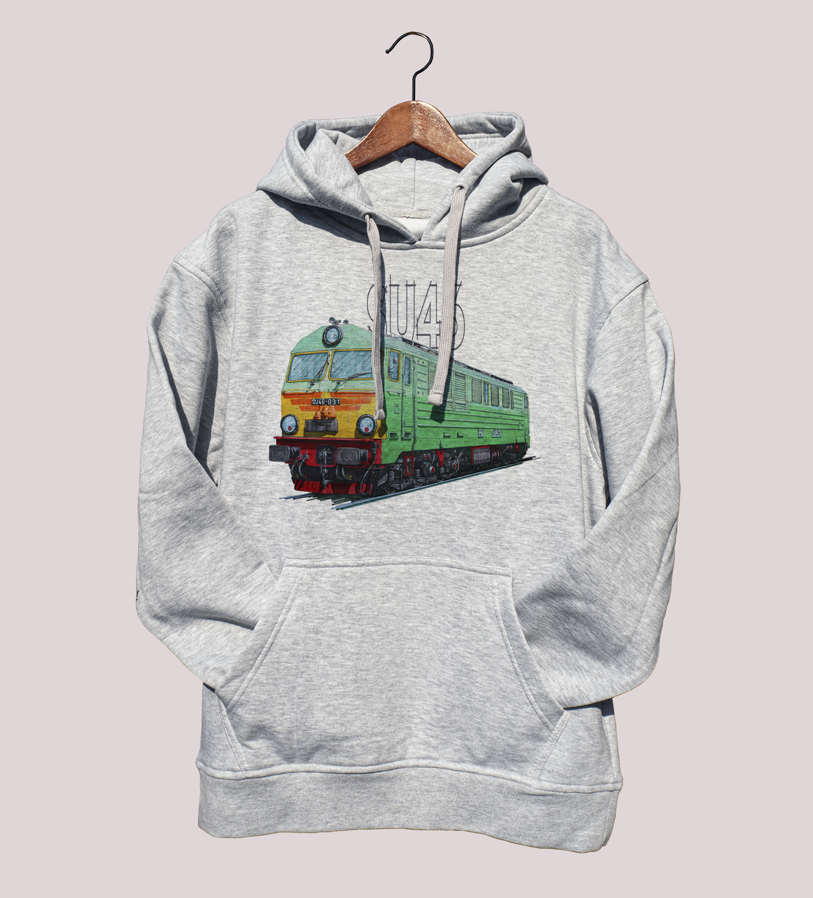 SU46 — bluza (Rozmiar: M; Kolor bluzy: szary; Rodzaj nadruku: SU46)