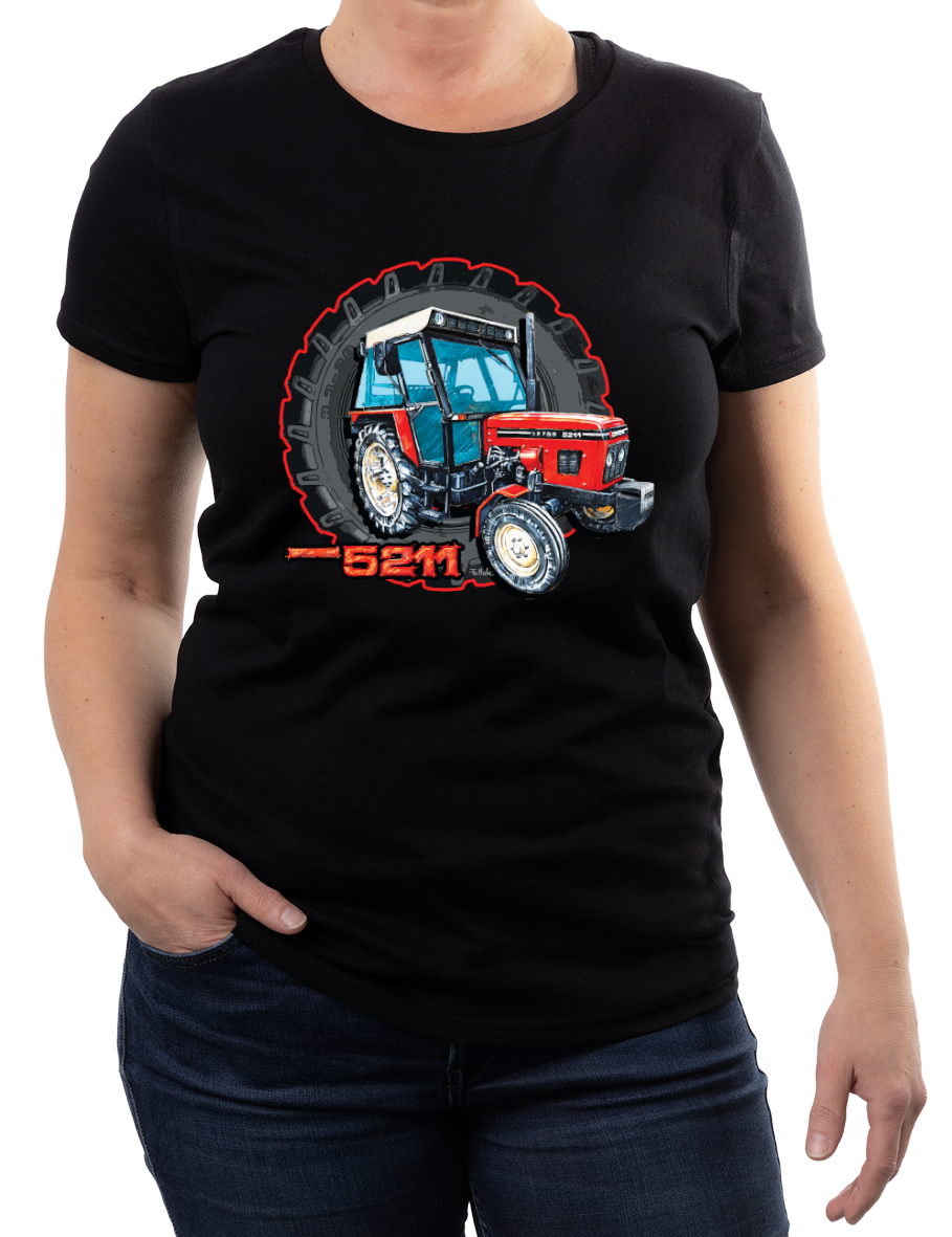 Zetor 5211 — koszulka (Kolor koszulki: czarny; Rozmiar: 3XL (damska); Rodzaj nadruku: Zetor 5211)