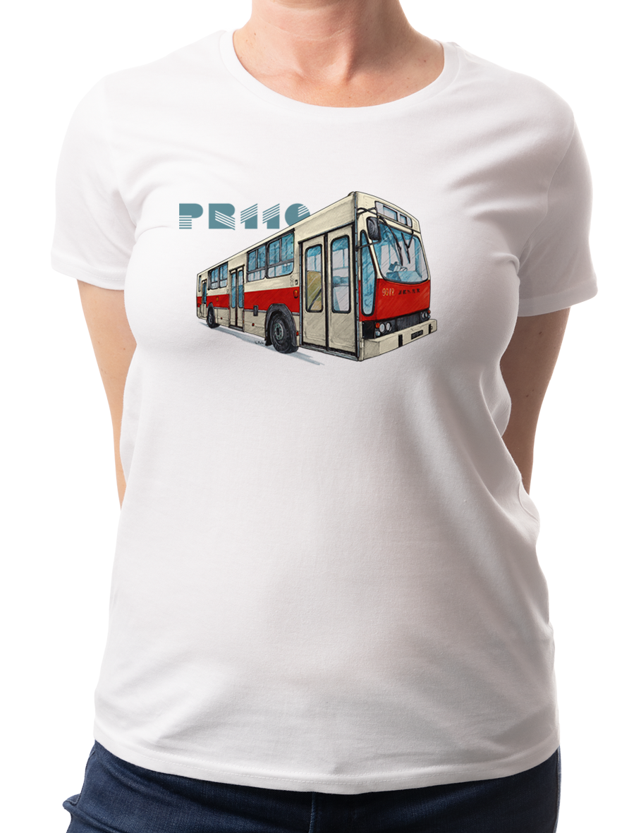 Jelcz PR110 — koszulka (Kolor koszulki: biały; Rozmiar: L (damska); Rodzaj nadruku: Jelcz PR110)