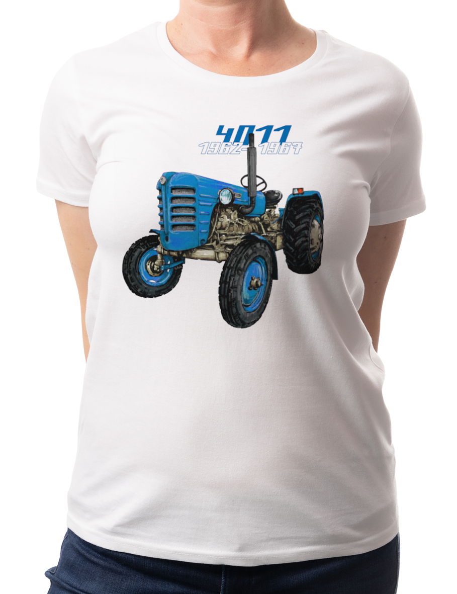 Zetor 4011 — koszulka (Kolor koszulki: biały; Rozmiar: XXL (damska); Rodzaj nadruku: Zetor 4011)