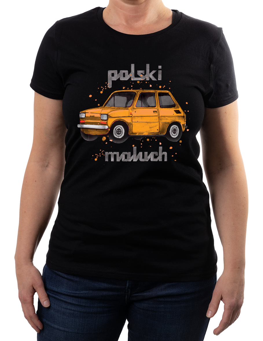 Maluch — koszulka (Kolor koszulki: czarny; Rozmiar: L (damska); Rodzaj nadruku: Maluch)