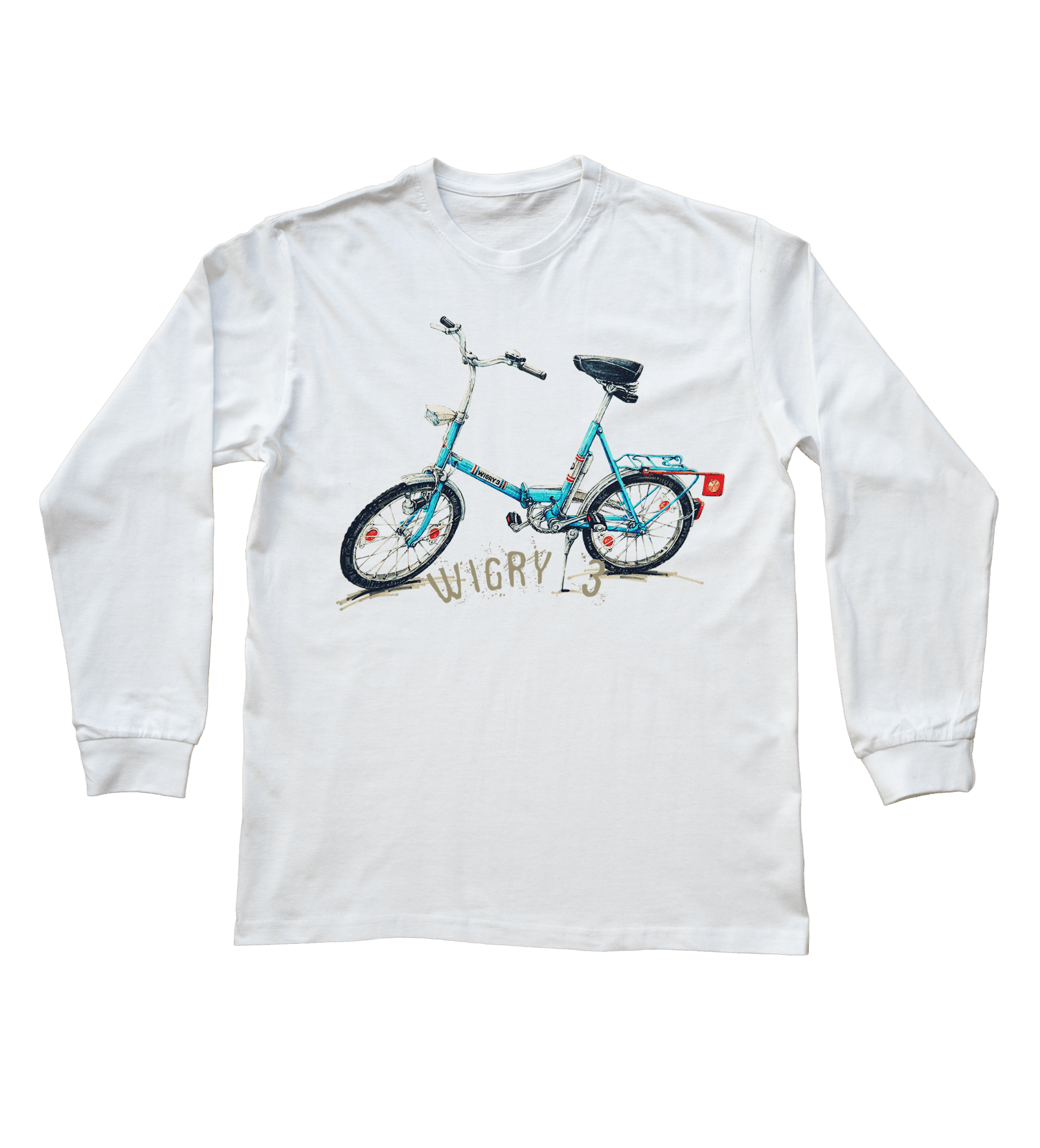 Wigry 3 — bluzka z długim rękawem (Rozmiar: 3XL (dorosła); Kolor koszulki: biały; Rodzaj nadruku: Wigry 3)