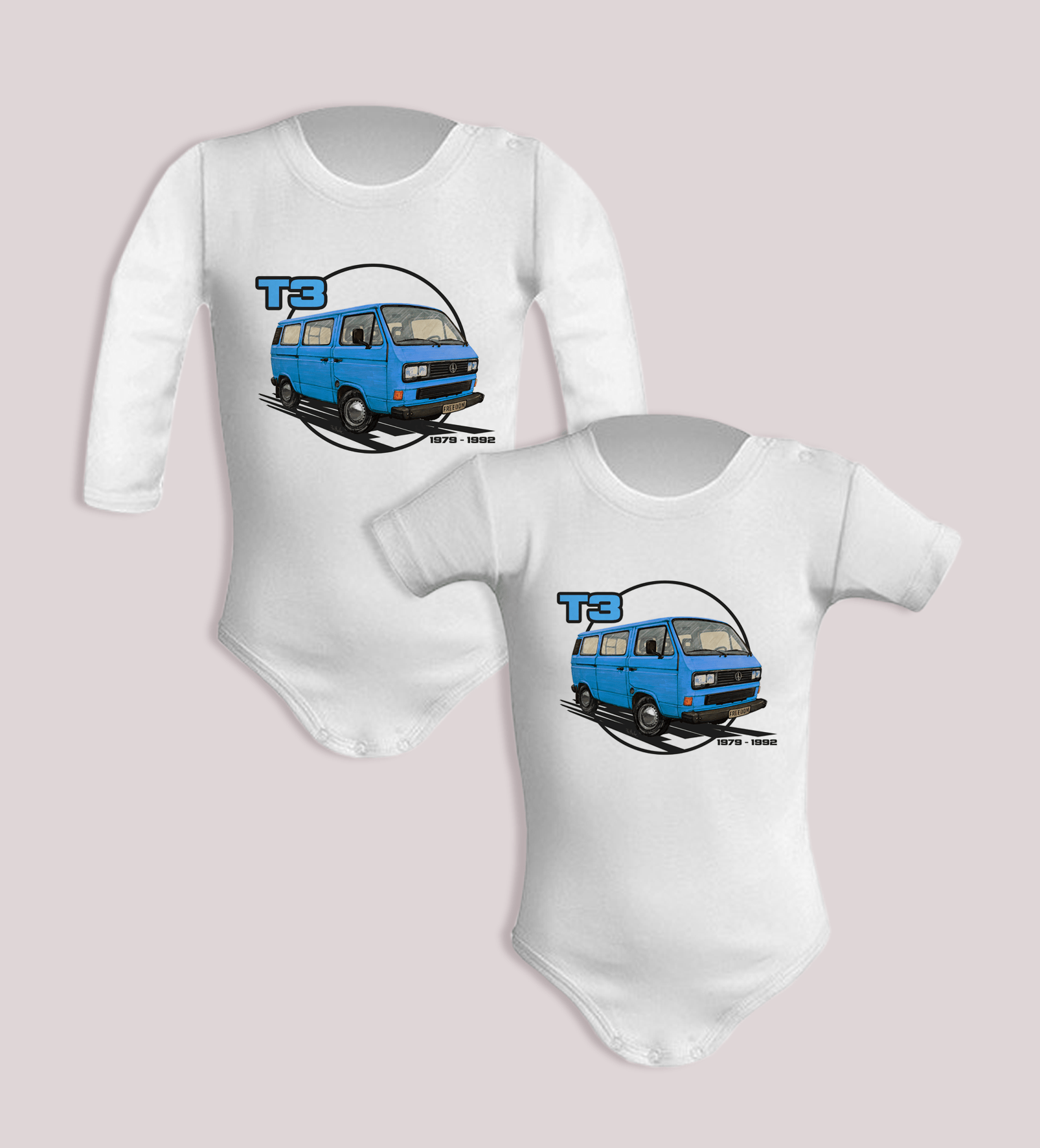 VW T3 — body (Rozmiar: 3M; Długość rękawa: krótki; Rodzaj nadruku: VW T3)