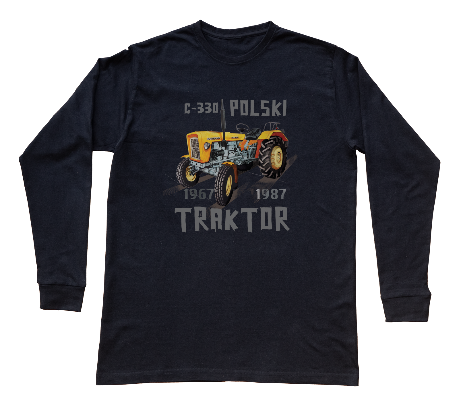 Ursus C-330 — bluzka z długim rękawem (Rozmiar: L (dorosła); Kolor koszulki: czarny; Rodzaj nadruku: Ursus C-330)