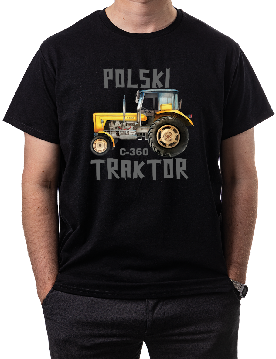 Ursus C-360 — koszulka (Kolor koszulki: czarny; Rozmiar: S (męska); Rodzaj nadruku: Ursus C-360)