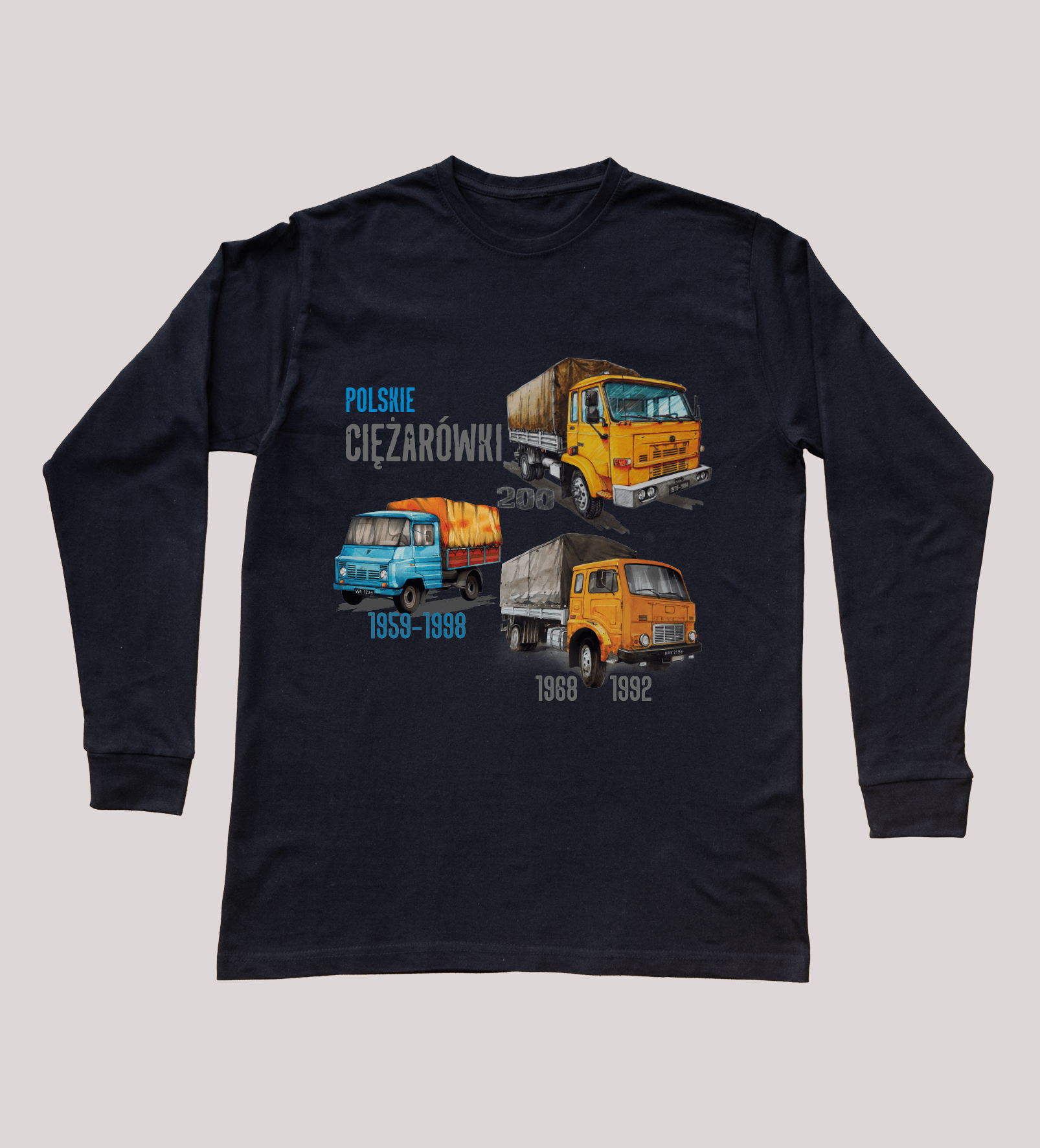 Bluzka z długim rękawem dla kierowcy ciężarówki (Rozmiar: XL (dorosła); Kolor koszulki: czarny; Rodzaj nadruku: CIEMIX)