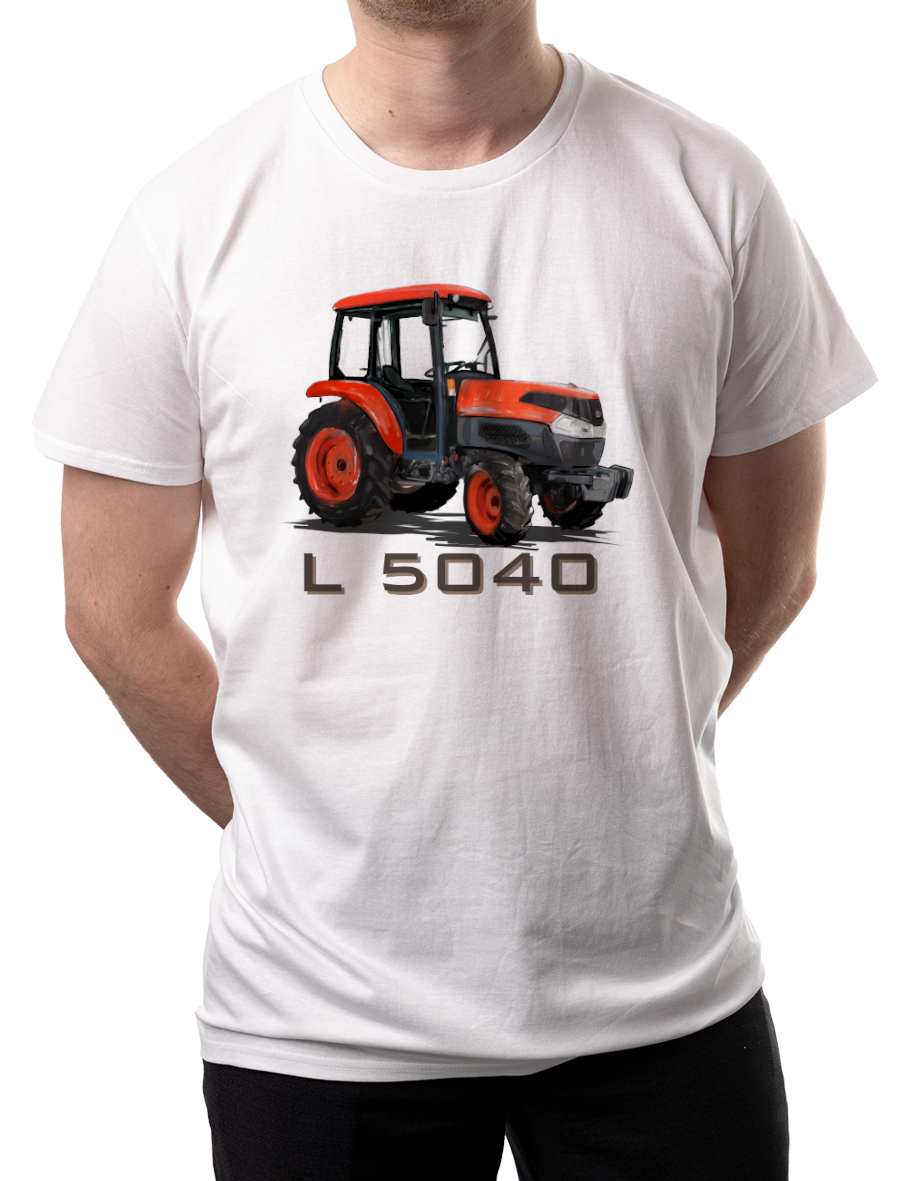 Kubota — koszulka (Kolor koszulki: biały; Rozmiar: S (męska); Rodzaj nadruku: Kubota)