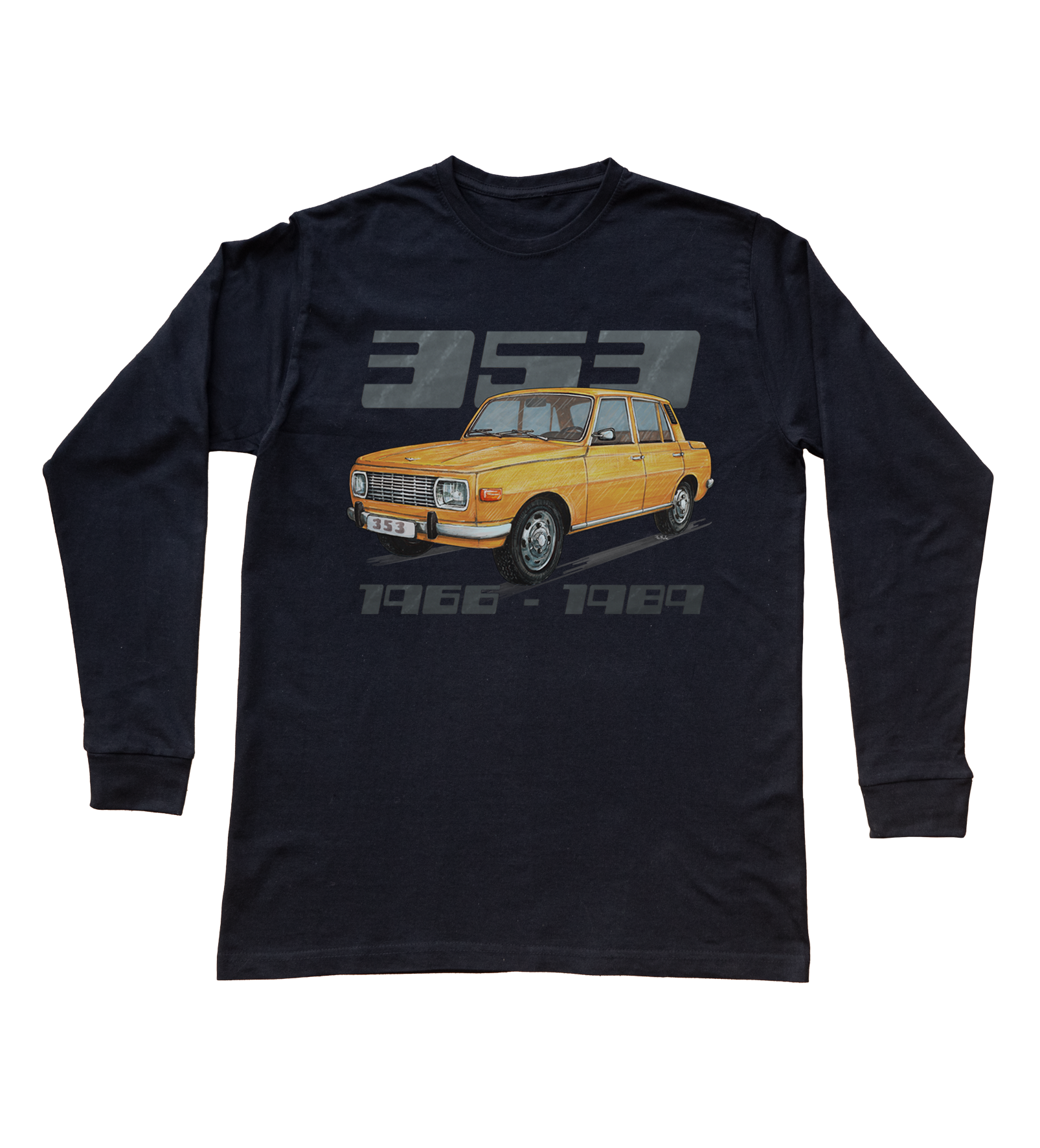 Wartburg — bluzka z długim rękawem (Rozmiar: 5 - 6 lat; Kolor koszulki: czarny; Rodzaj nadruku: Wartburg)