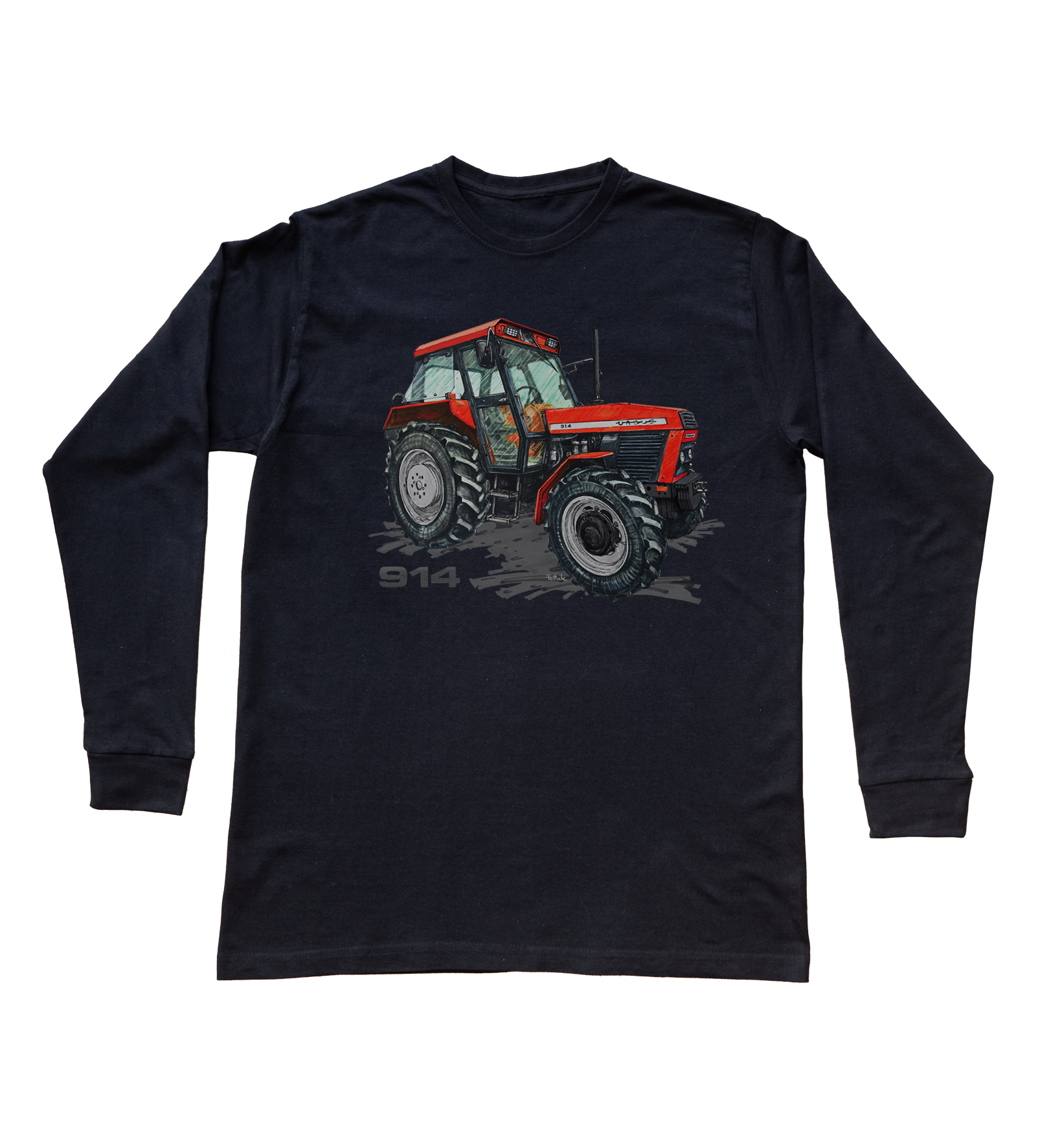 Ursus 914 — bluzka z długim rękawem (Rozmiar: XXL (dorosła); Kolor koszulki: czarny; Rodzaj nadruku: Ursus 914)