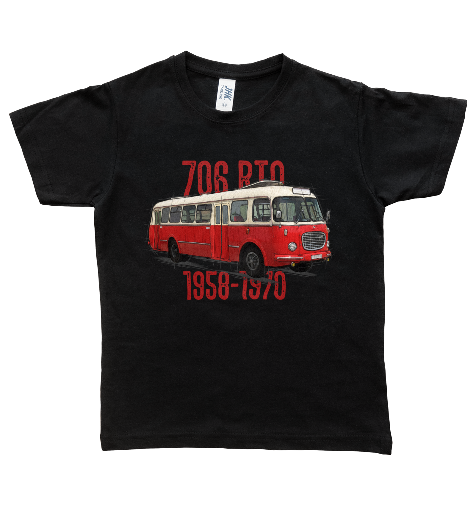 Škoda 706 RTO — koszulka (Kolor koszulki: czarny; Rozmiar: 1 rok; Rodzaj nadruku: Škoda 706 RTO)