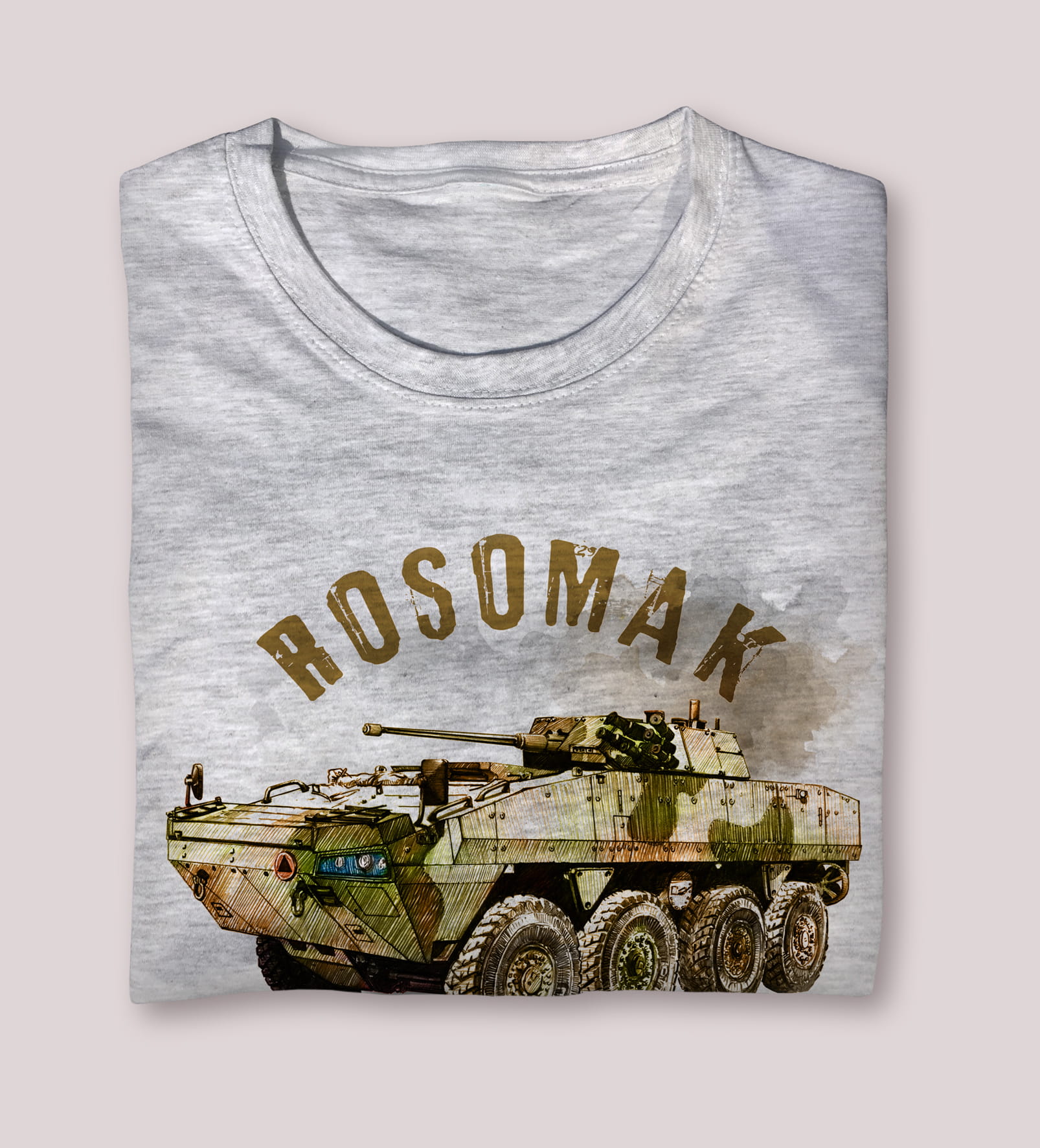 Rosomak — koszulka (Kolor koszulki: jasnoszary melanż; Rozmiar: 4XL (męska); Rodzaj nadruku: Rosomak)