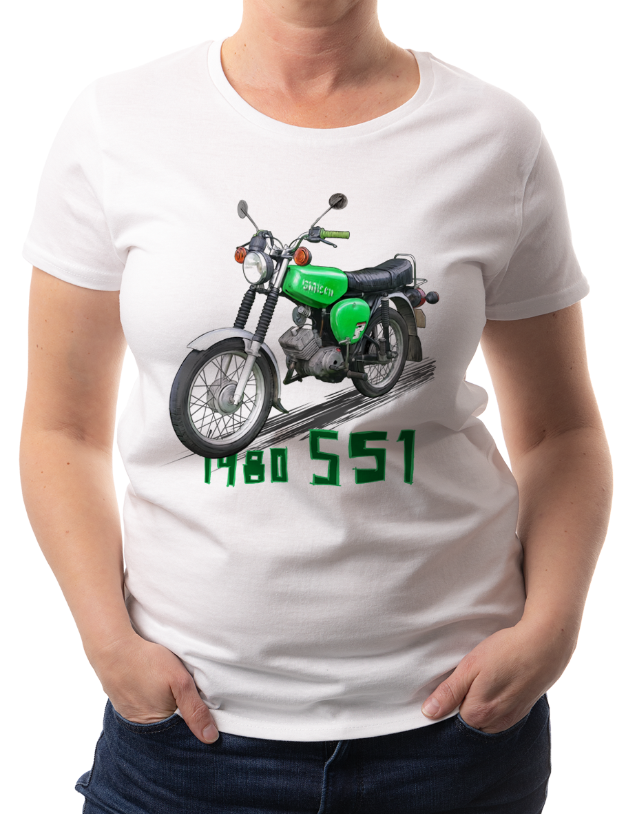 Simson — koszulka (Kolor koszulki: biały; Rozmiar: S (damska); Rodzaj nadruku: Simson)