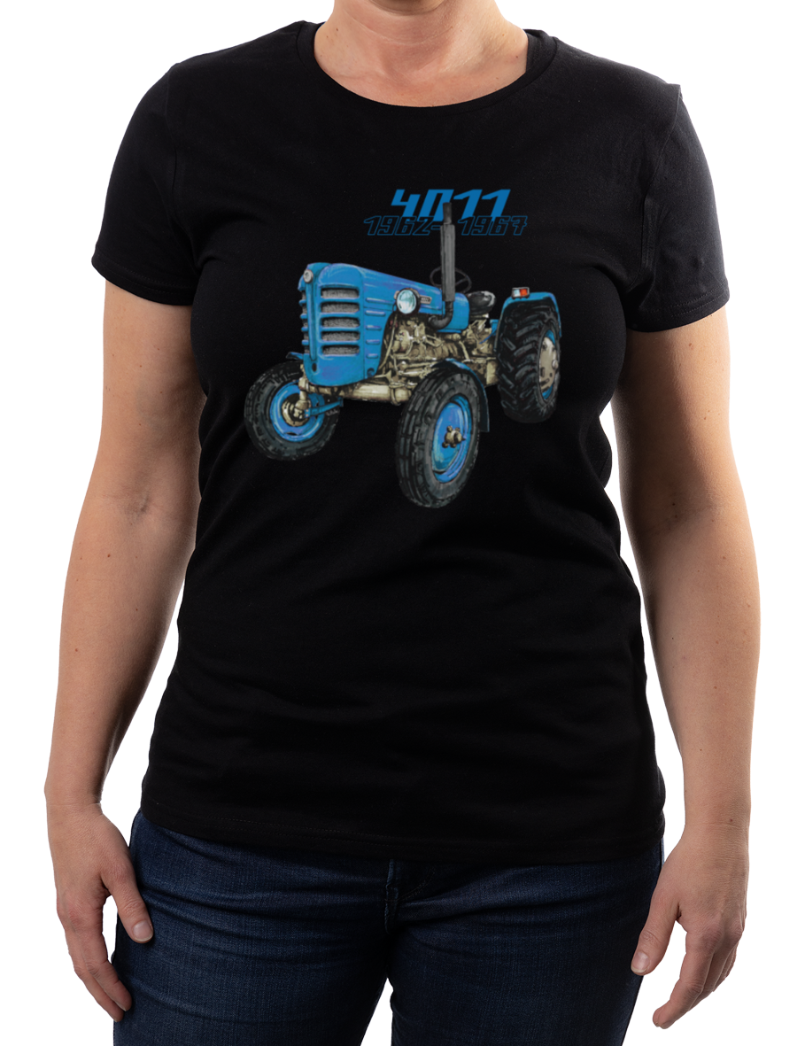 Zetor 4011 — koszulka (Kolor koszulki: czarny; Rozmiar: L (damska); Rodzaj nadruku: Zetor 4011)