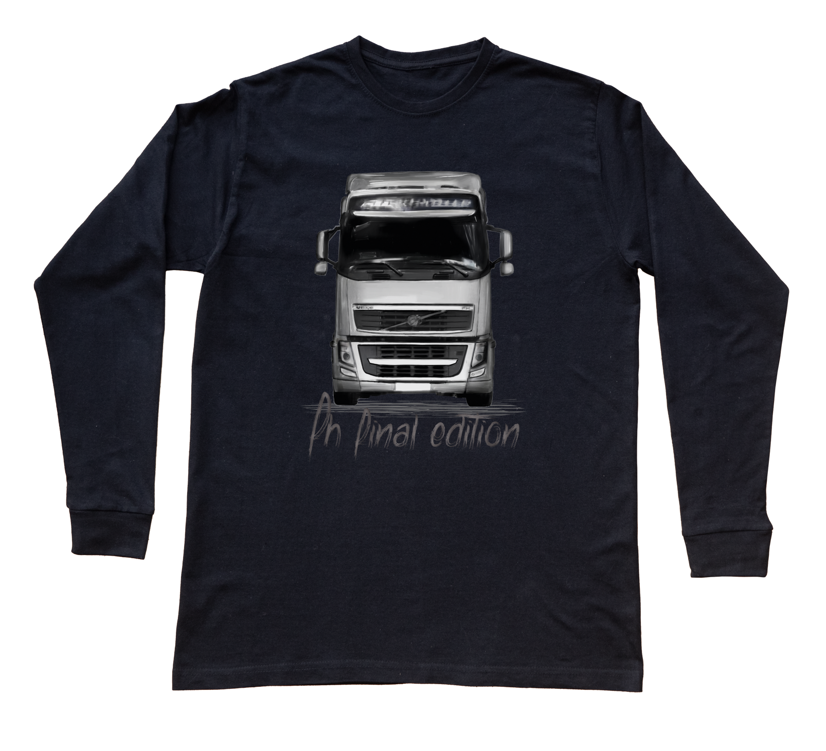 Volvo FH — bluzka z długim rękawem (Rozmiar: 3 - 4 lata; Kolor koszulki: czarny; Rodzaj nadruku: Volvo FH)