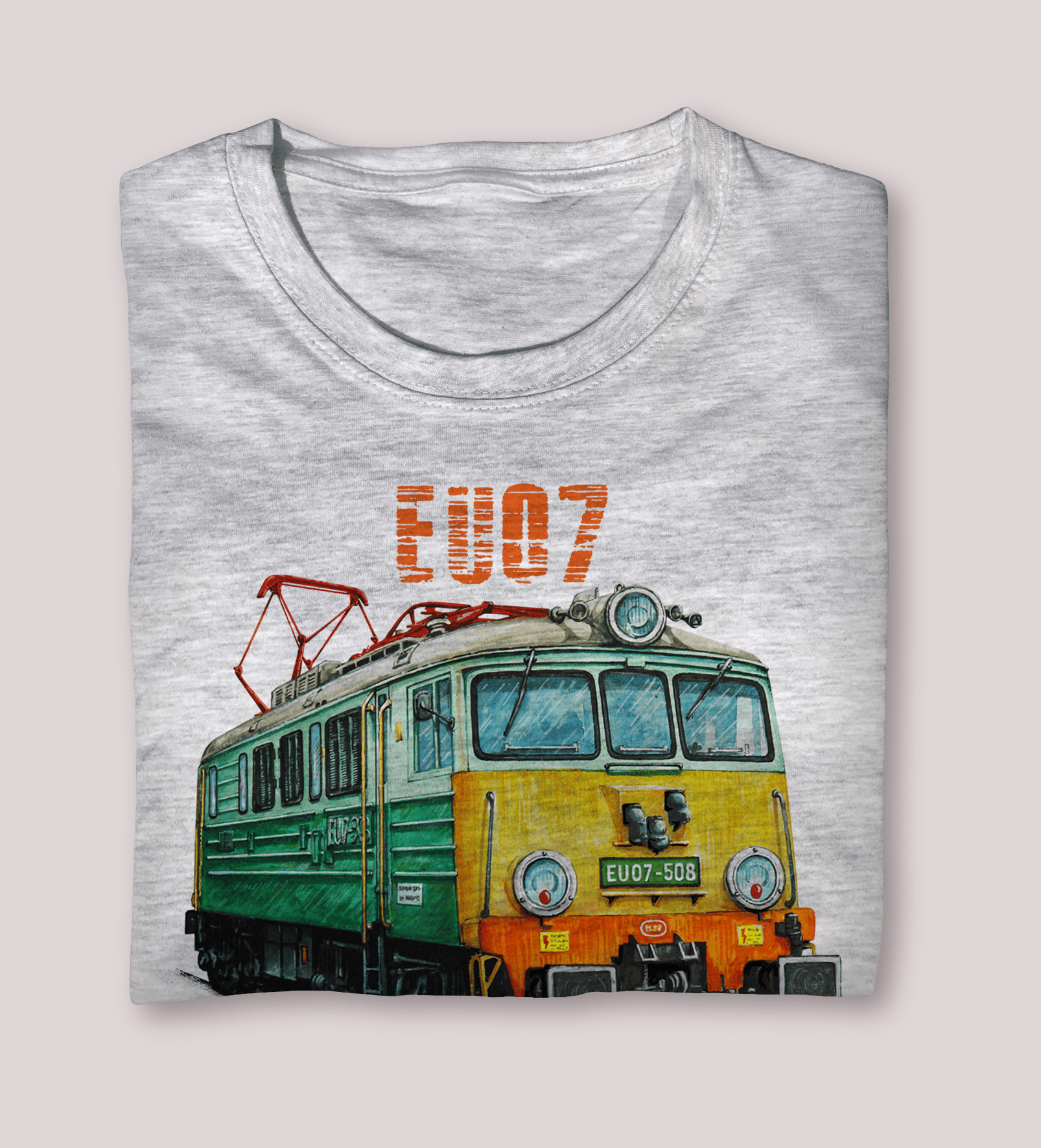 EU07 — koszulka (Kolor koszulki: jasnoszary melanż; Rozmiar: 5 - 6 lat; Rodzaj nadruku: EU07)