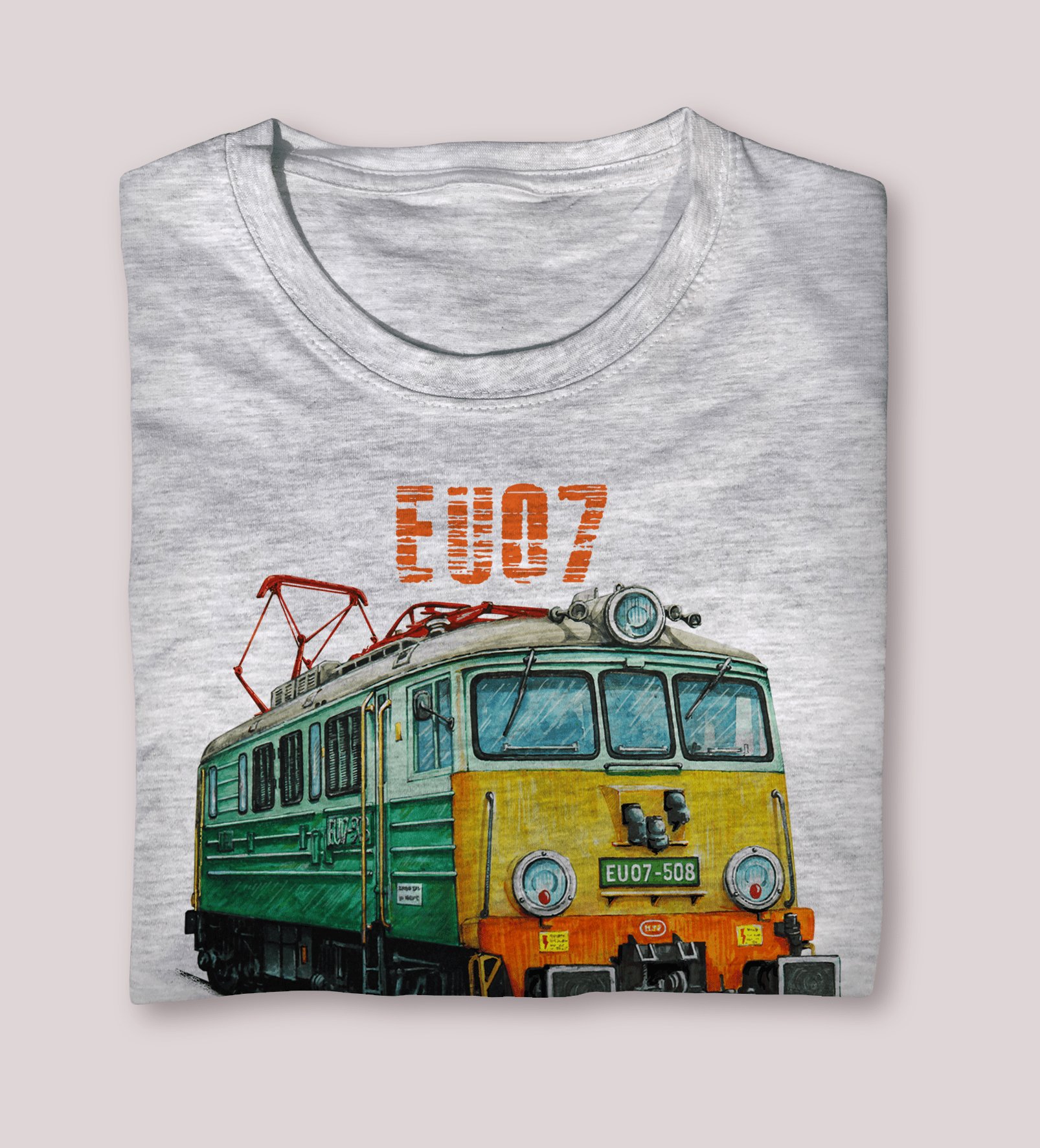 EU07 — koszulka (Kolor koszulki: jasnoszary melanż; Rozmiar: 5 - 6 lat; Rodzaj nadruku: EU07)