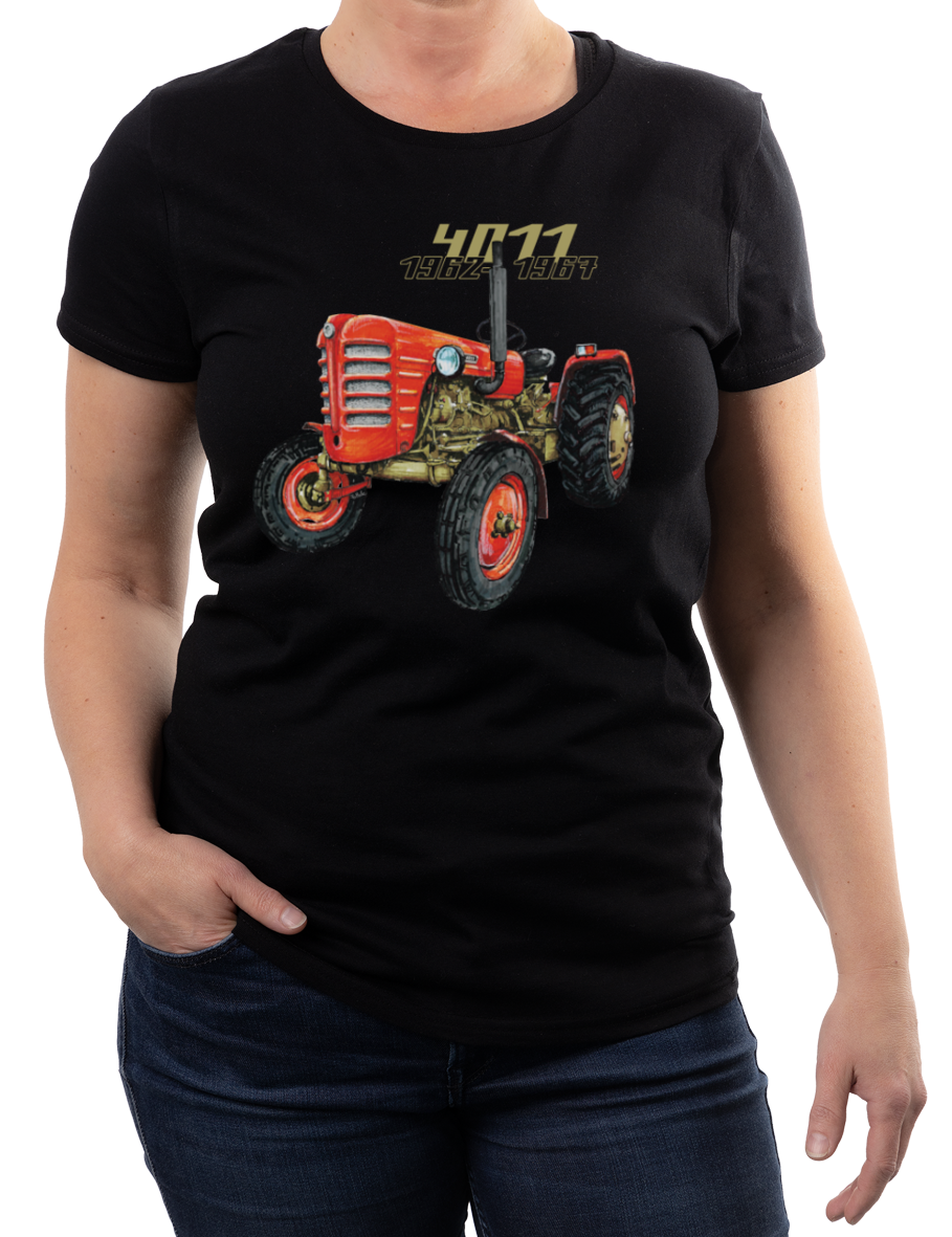 Zetor 4011 — koszulka (Kolor koszulki: czarny; Rozmiar: M (damska); Rodzaj nadruku: Zetor 4011)