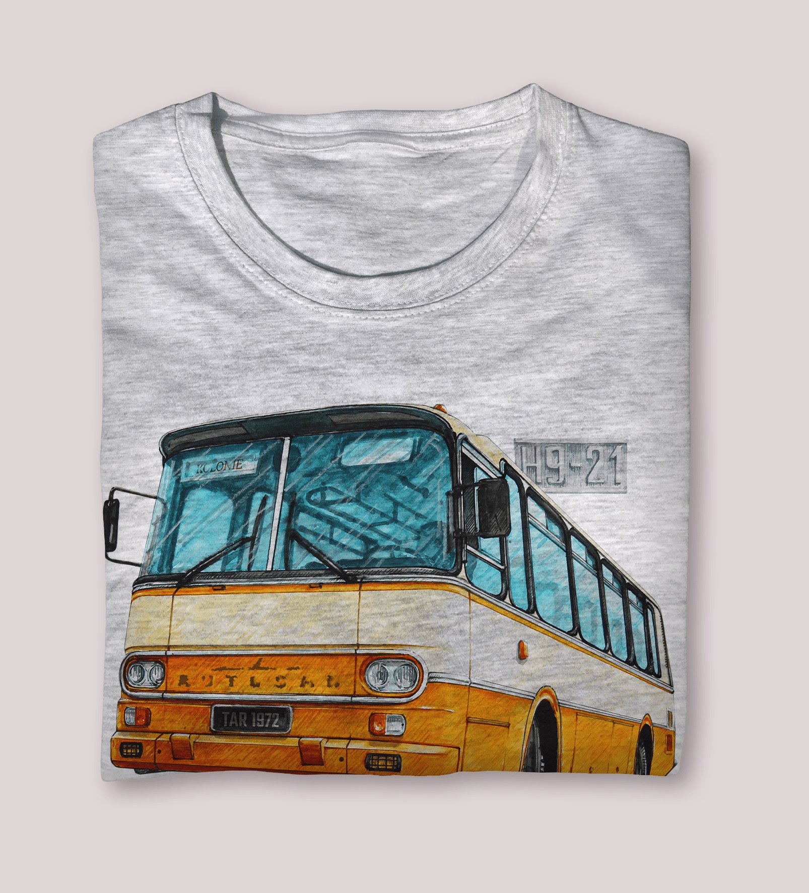 Autosan H9 — koszulka (Kolor koszulki: jasnoszary melanż; Rozmiar: 7 - 8 lat; Rodzaj nadruku: Autosan H9)