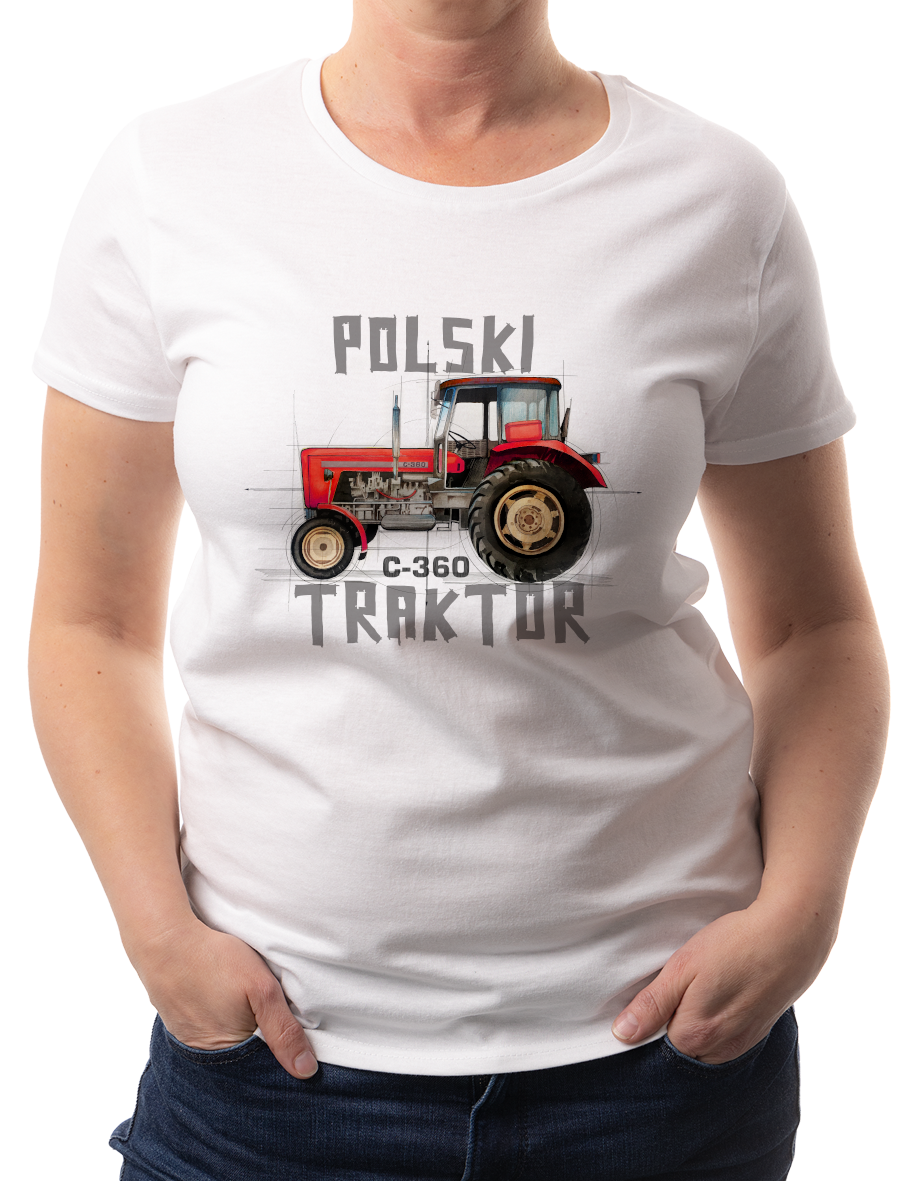 Ursus C-360 — koszulka (Kolor koszulki: biały; Rozmiar: L (damska); Rodzaj nadruku: Ursus C-360)