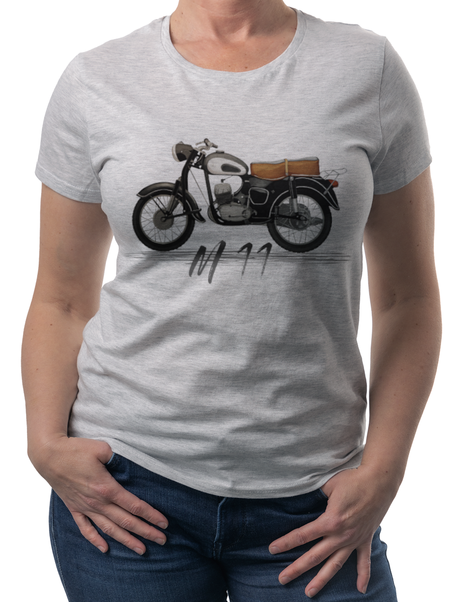 SHL M11 — koszulka (Kolor koszulki: jasnoszary melanż; Rozmiar: S (damska); Rodzaj nadruku: SHL)