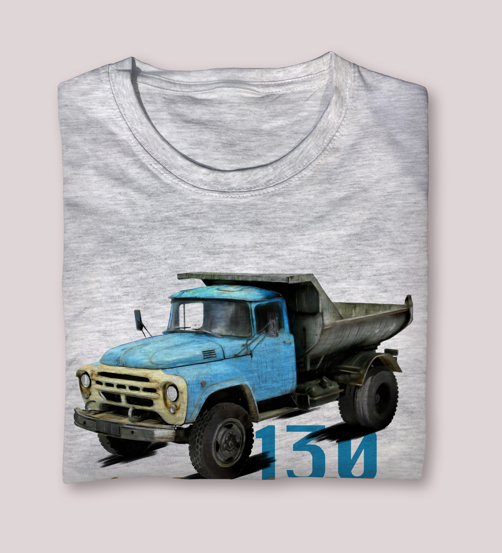 ZiŁ — koszulka (Kolor koszulki: jasnoszary melanż; Rozmiar: 3 - 4 lata; Rodzaj nadruku: ZiŁ)