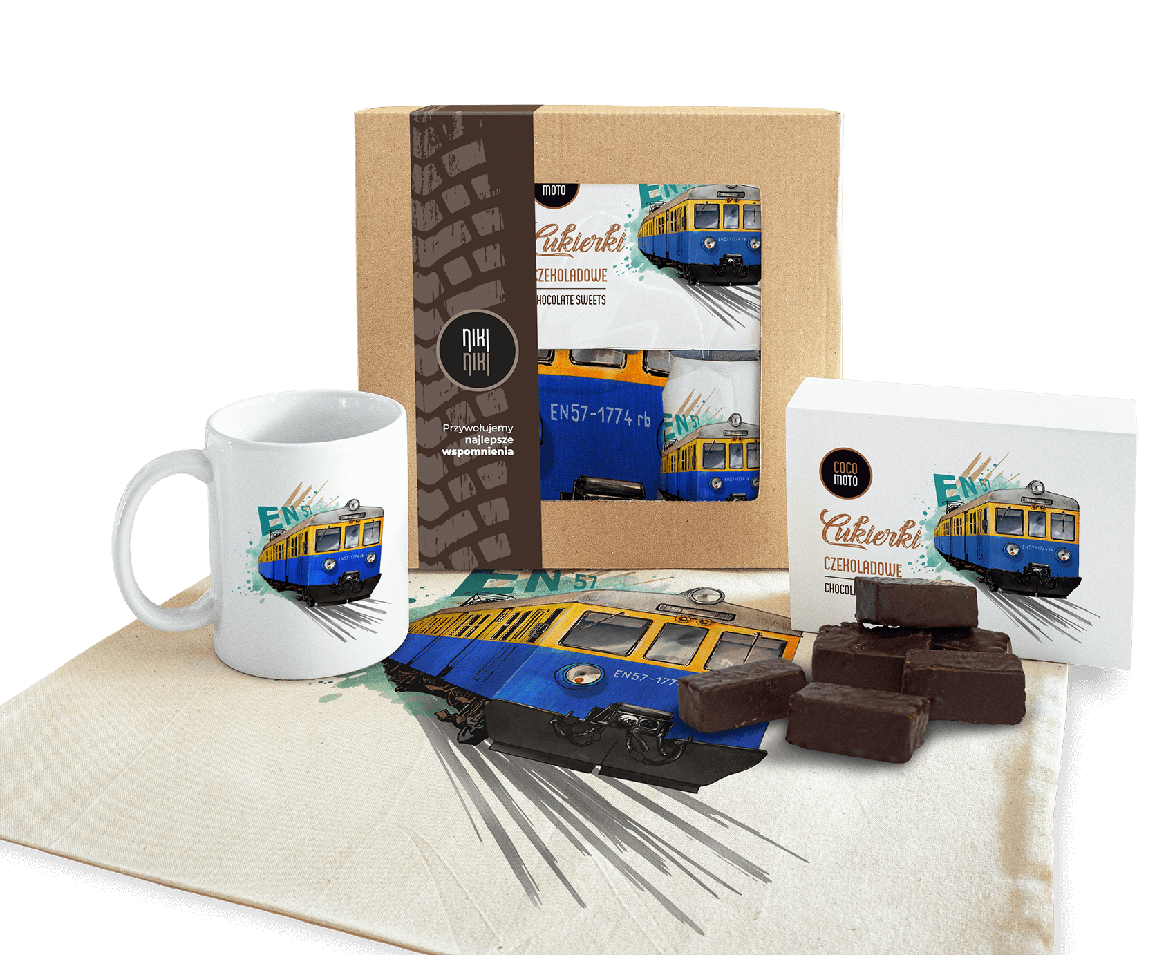 EN57 — paczka (Zawartość paczki: bluza, torba, kubek, słodycze; Rozmiar koszulki / bluzy: 9 - 11 lat; Kolor koszulki / bluzy: czarny; Rodzaj nadruku: