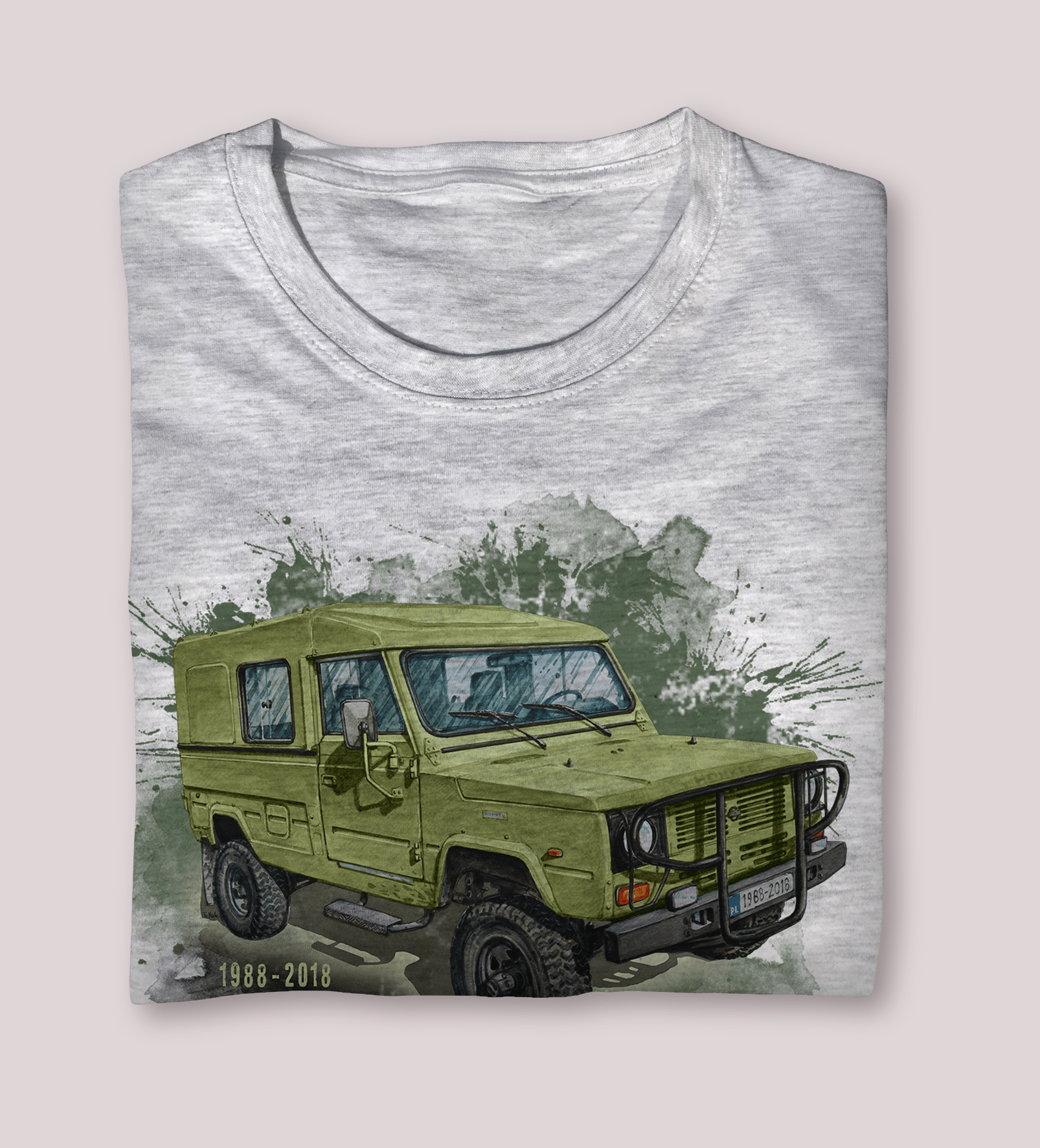 Honker — koszulka (Kolor koszulki: jasnoszary melanż; Rozmiar: 5 - 6 lat; Rodzaj nadruku: Honker)