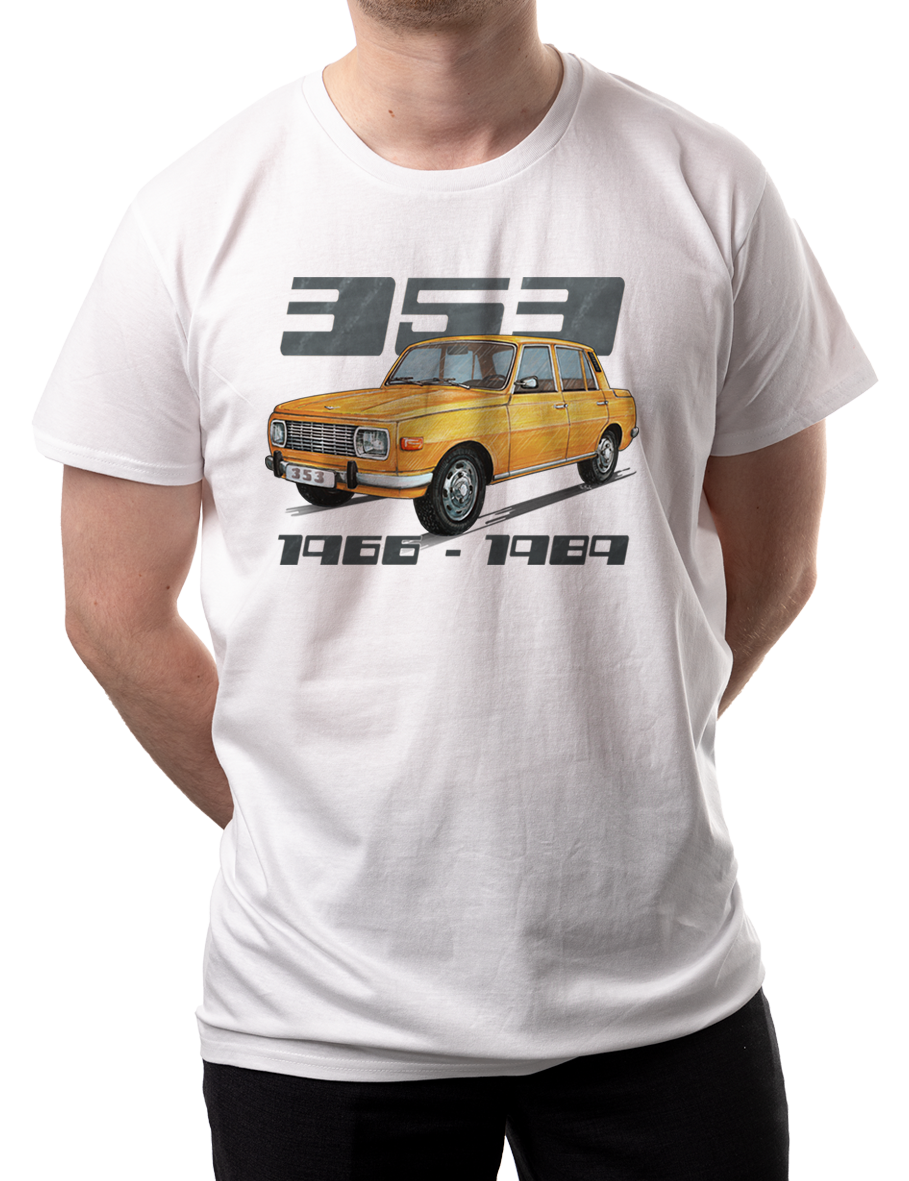 Wartburg — koszulka (Kolor koszulki: biały; Rozmiar: 5XL (męska); Rodzaj nadruku: Wartburg)