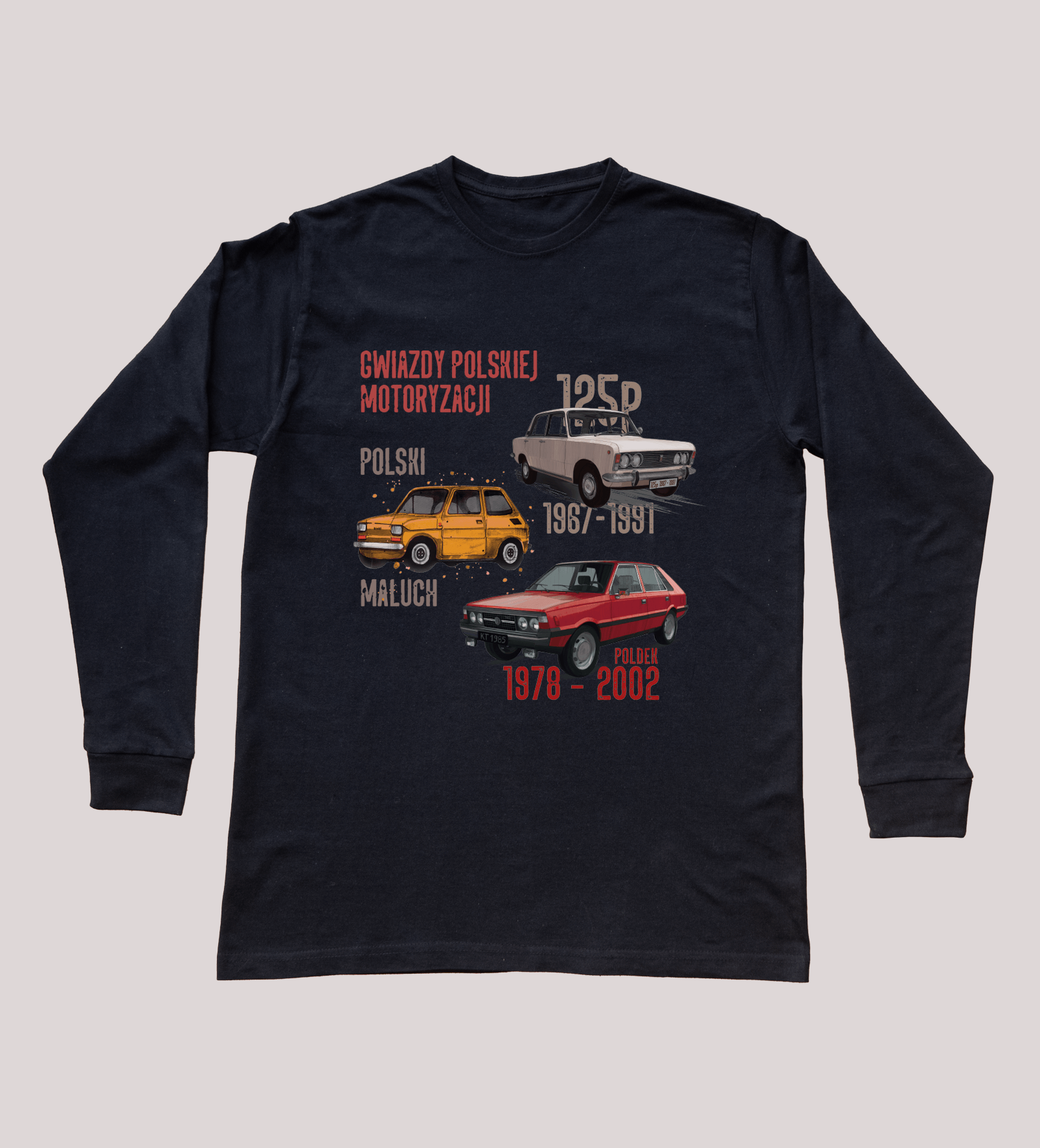 Bluzka z długim rękawem dla fana motoryzacji (Rozmiar: XL (dorosła); Kolor koszulki: czarny; Rodzaj nadruku: OSOMIX)