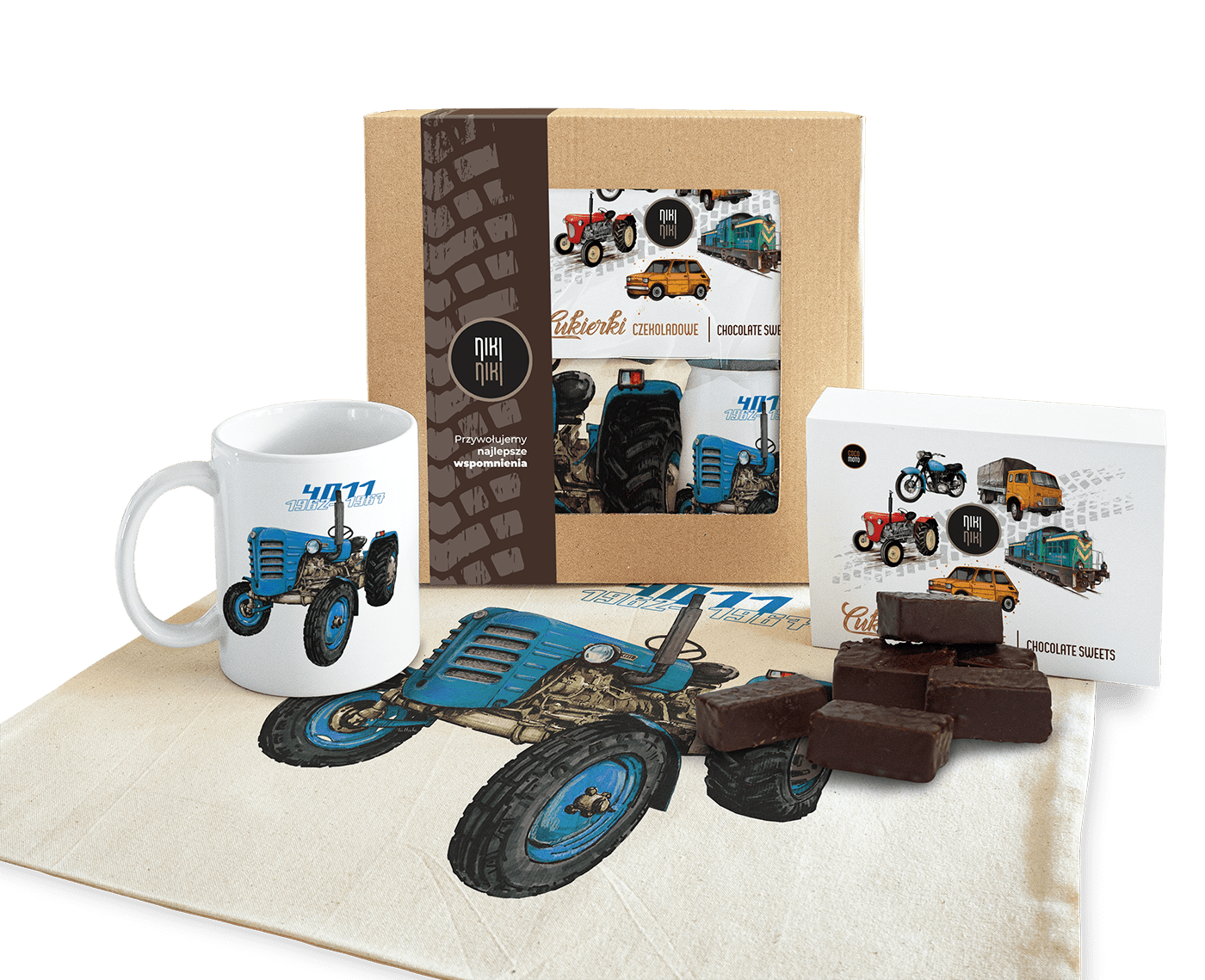 Zetor 4011 — paczka (Zawartość paczki: bluza, torba, kubek, słodycze; Rozmiar koszulki / bluzy: M; Kolor koszulki / bluzy: szary; Rodzaj nadruku: Zeto