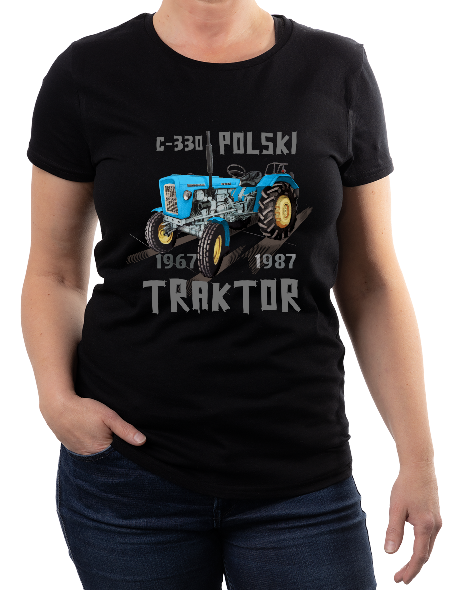 Ursus C-330 — koszulka (Kolor koszulki: czarny; Rozmiar: S (damska); Rodzaj nadruku: Ursus C-330)