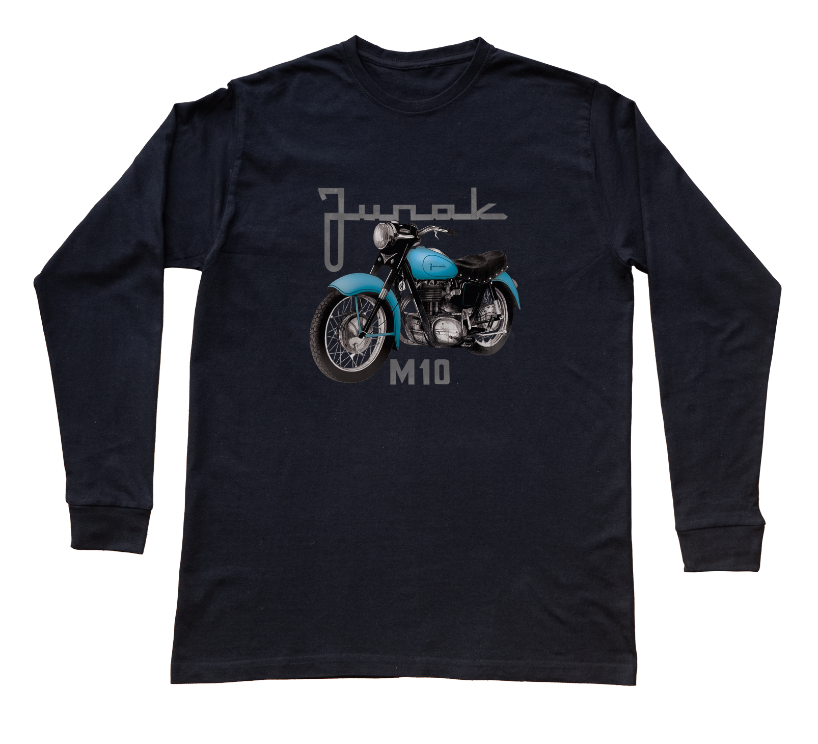 Junak M10 — bluzka z długim rękawem (Rozmiar: 12 - 14 lat; Kolor koszulki: czarny; Rodzaj nadruku: Junak M10)