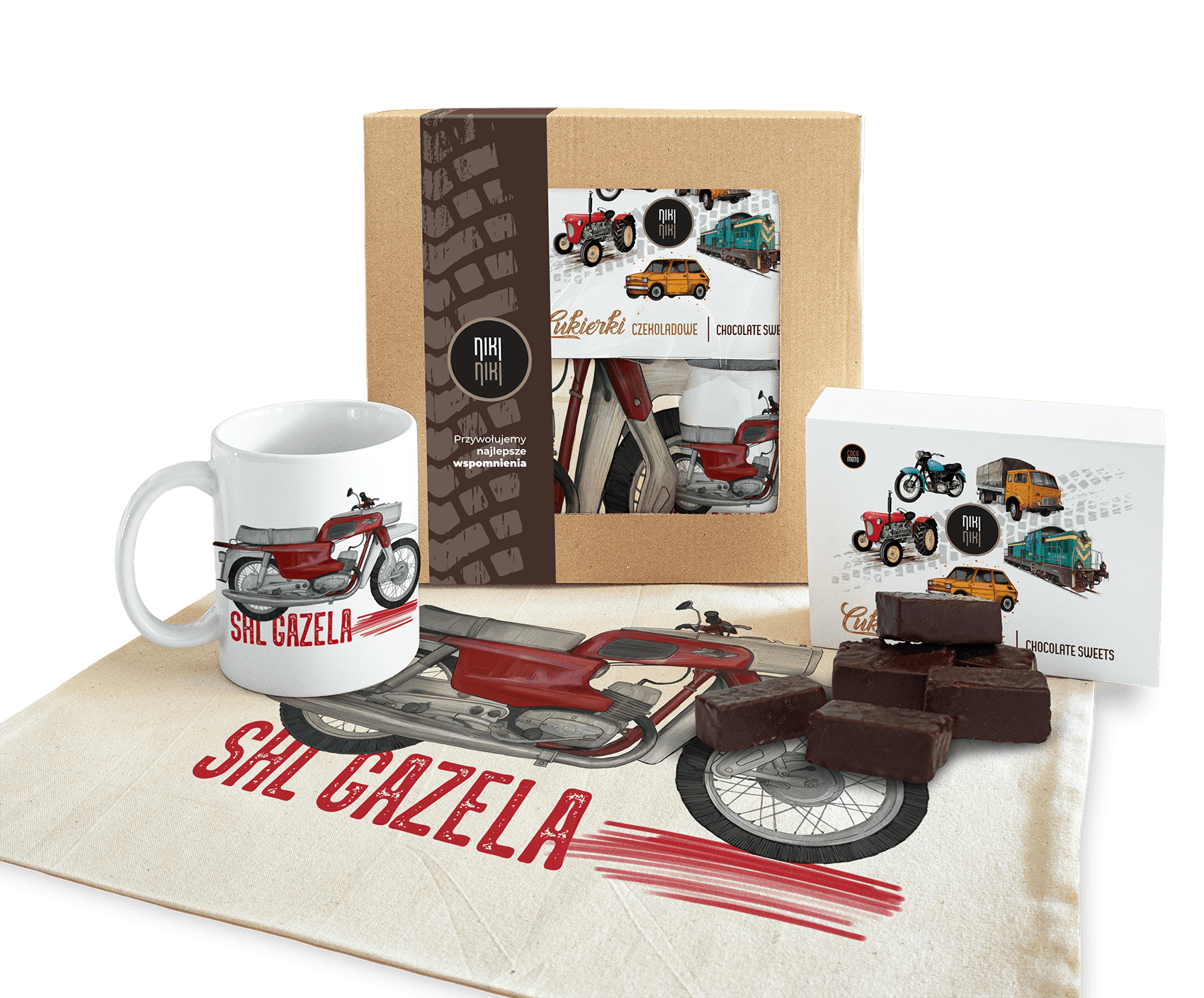 SHL M17 Gazela — paczka (Zawartość paczki: koszulka, torba, kubek, słodycze; Rozmiar koszulki / bluzy: 3XL (męska); Kolor koszulki / bluzy: biały; Rod