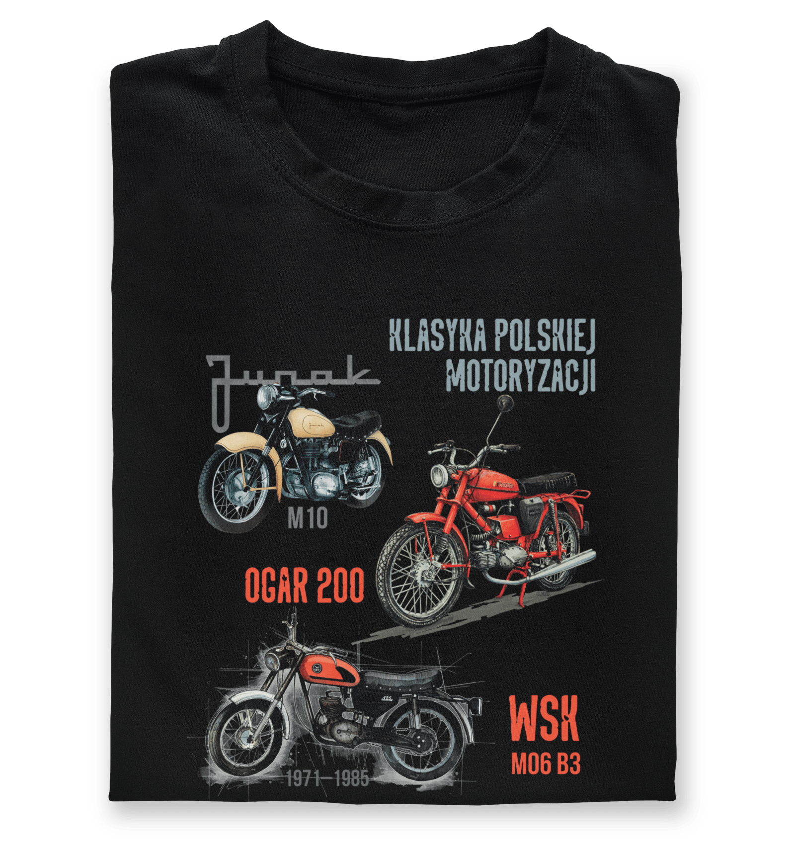 Koszulka dla motocyklisty (Kolor koszulki: czarny; Rozmiar: 0 lat; Rodzaj nadruku: MOTMIX)