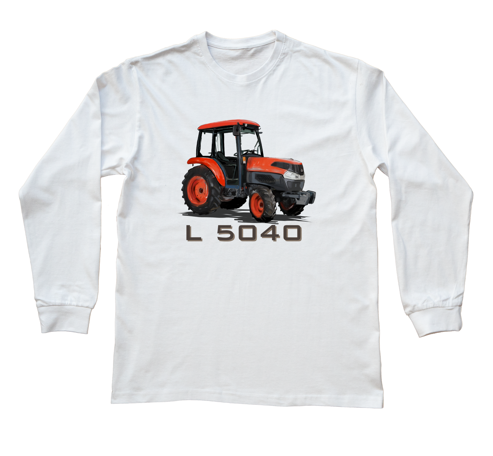 Kubota — bluzka z długim rękawem (Rozmiar: 3XL (dorosła); Kolor koszulki: biały; Rodzaj nadruku: Kubota)