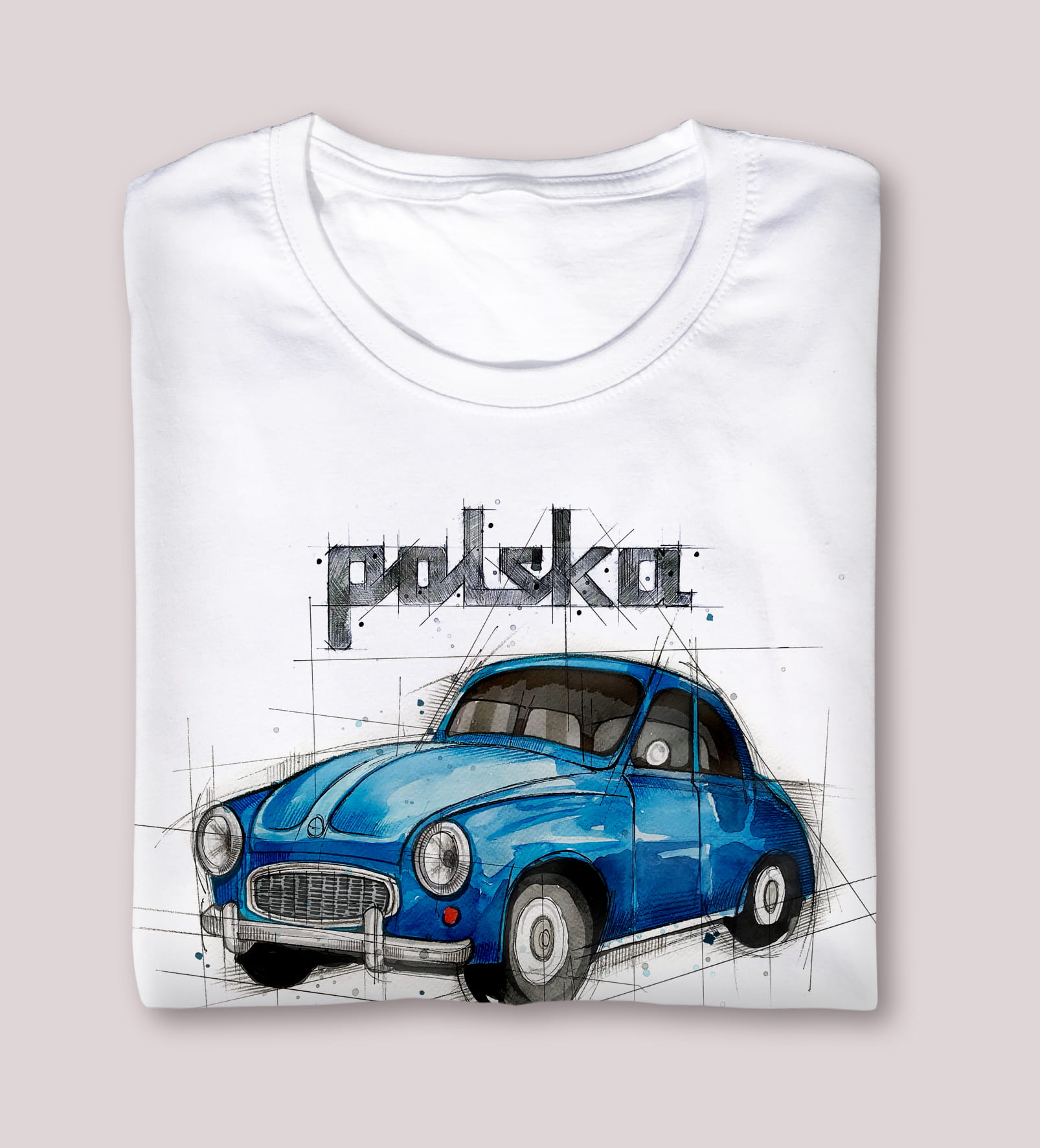 Syrena — koszulka (Kolor koszulki: biały; Rozmiar: L (damska); Rodzaj nadruku: Syrena)