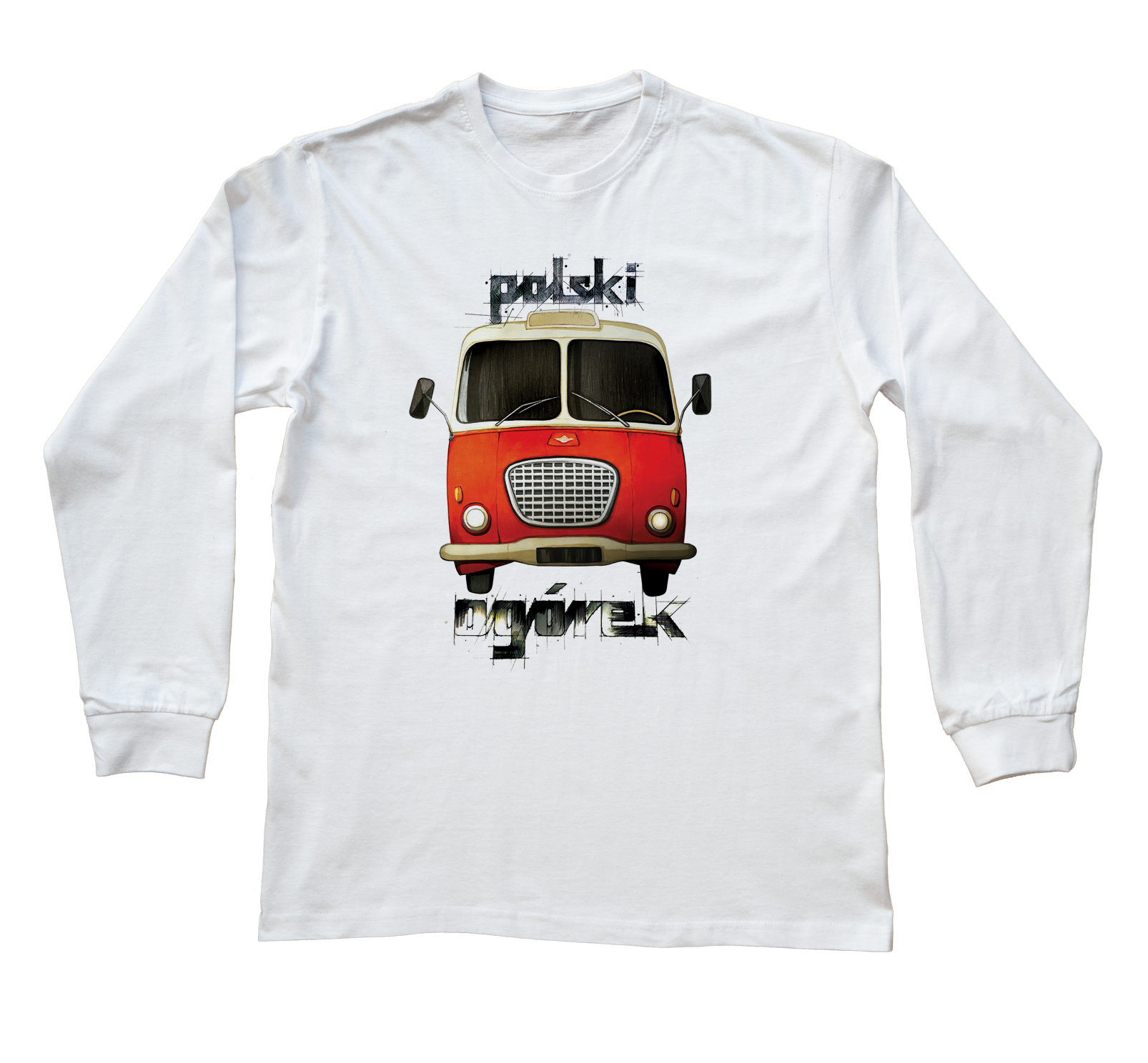 Ogórek — bluzka z długim rękawem (Rozmiar: 3XL (dorosła); Kolor koszulki: biały; Rodzaj nadruku: Ogórek)