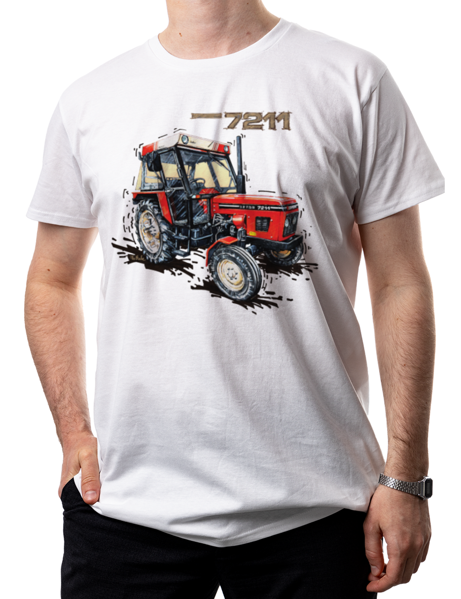 Zetor 7211 — koszulka (Kolor koszulki: biały; Rozmiar: M (męska); Rodzaj nadruku: Zetor 7211)