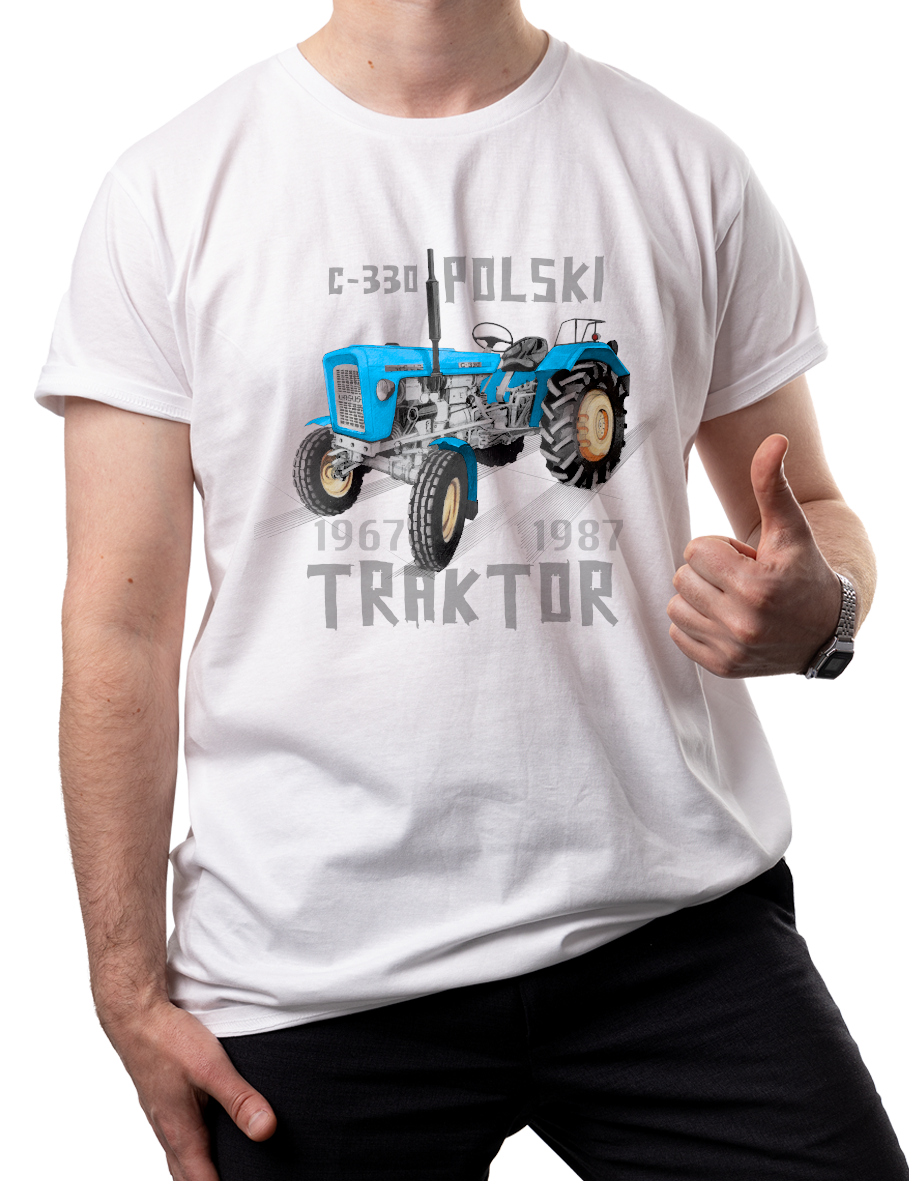 Ursus C-330 — koszulka (Kolor koszulki: biały; Rozmiar: XS (męska); Rodzaj nadruku: Ursus C-330)
