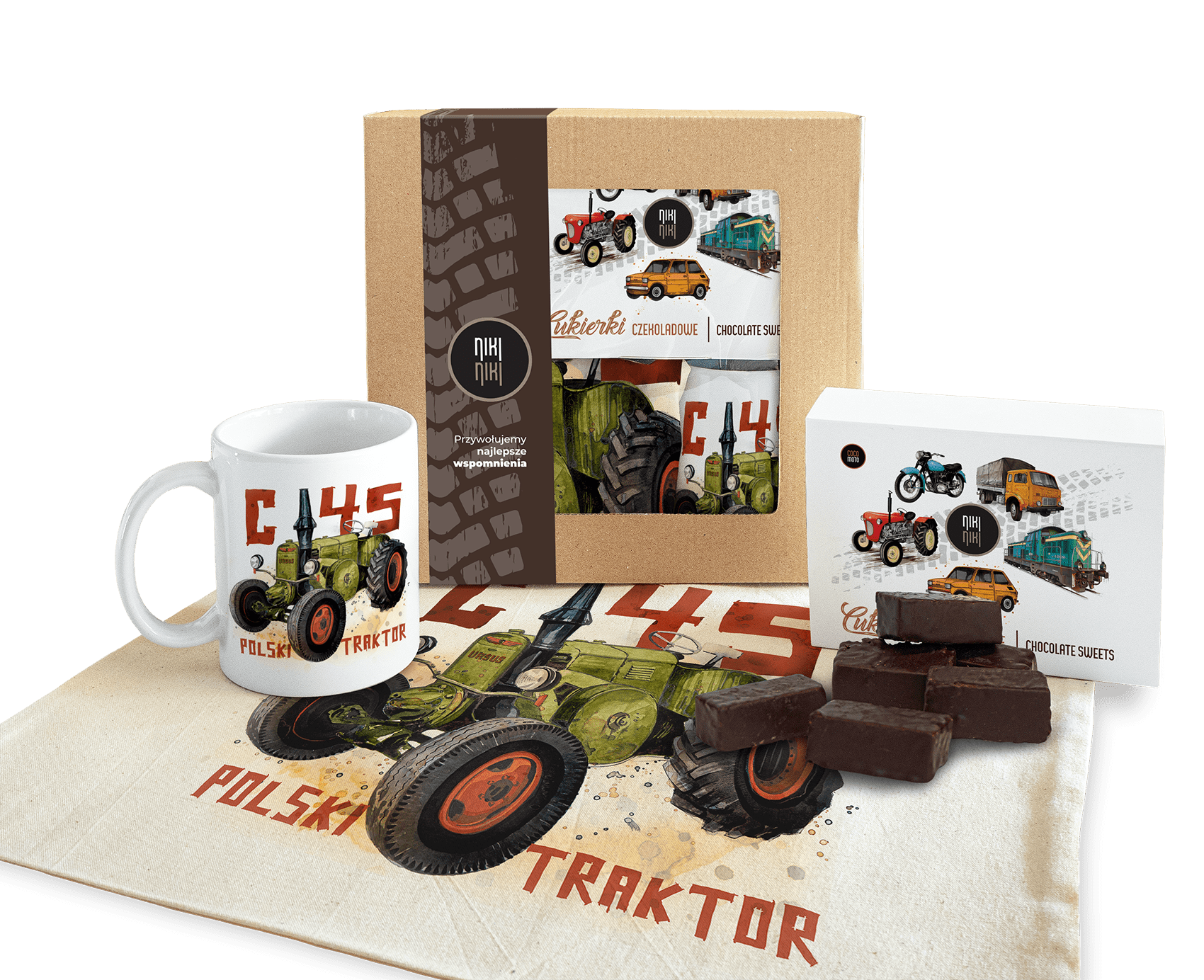 Ursus C-45 — paczka (Zawartość paczki: bluza - torba - kubek - słodycze; Rozmiar koszulki / bluzy: XL; Kolor koszulki / bluzy: czarny; Rodzaj nadruku: