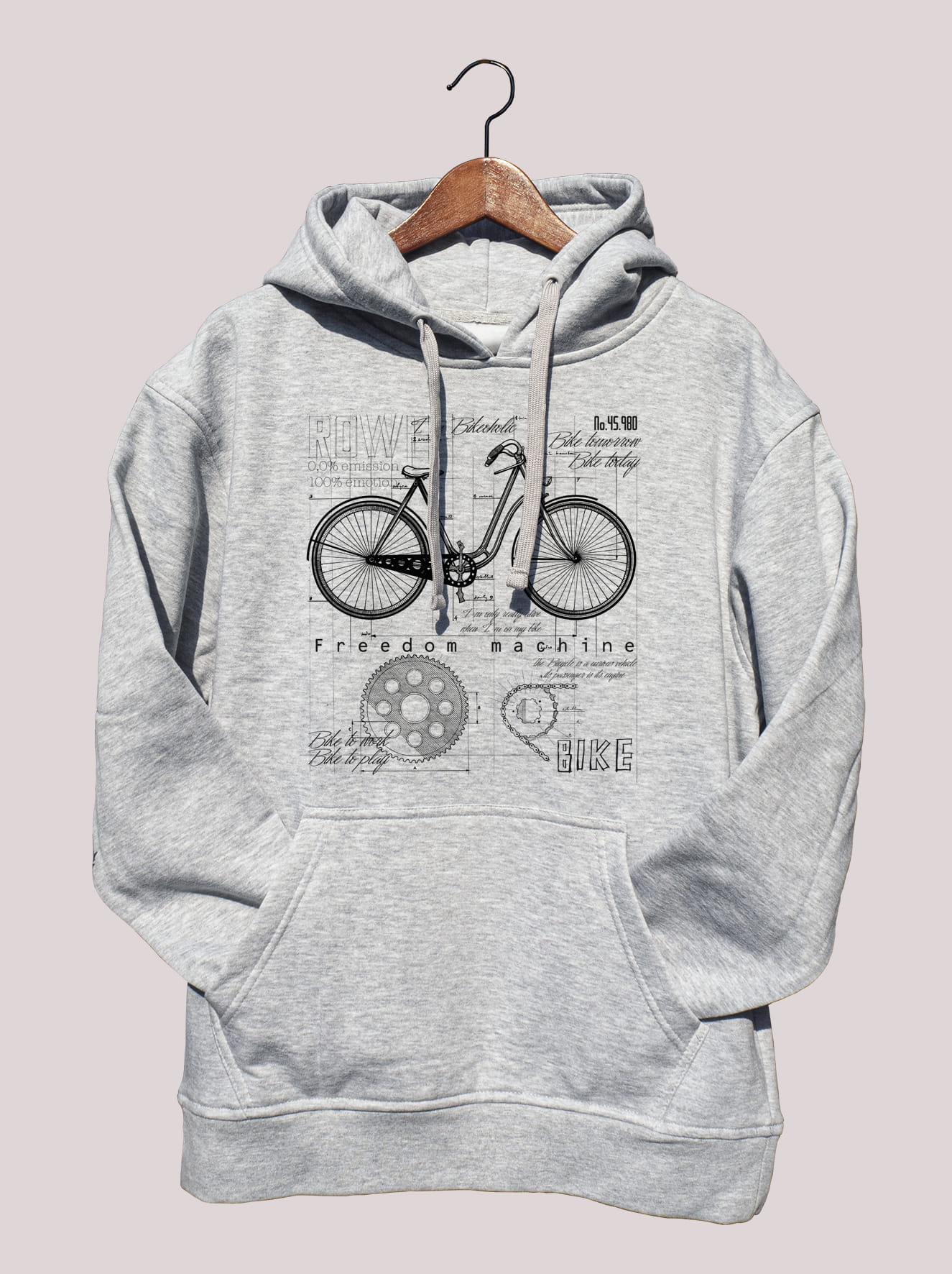 Rower — bluza (Rozmiar: 5 - 6 lat; Kolor bluzy: szary; Rodzaj nadruku: Rower)