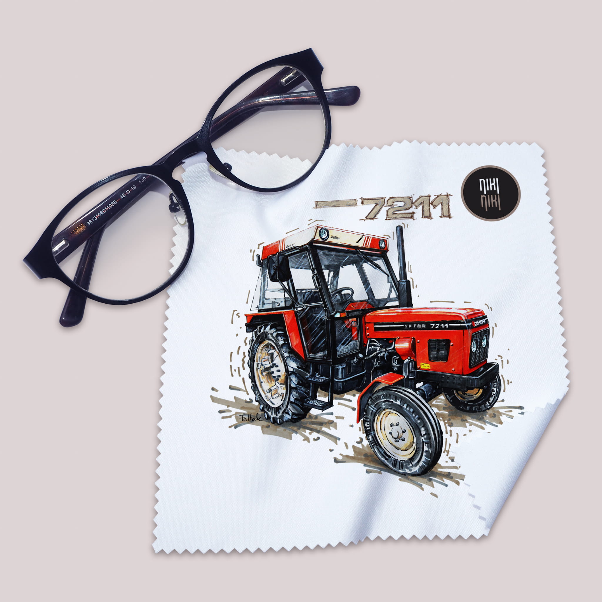 Zetor 7211 — ściereczka (Kolor nadruku: czerwony; Rodzaj nadruku: Zetor 7211)