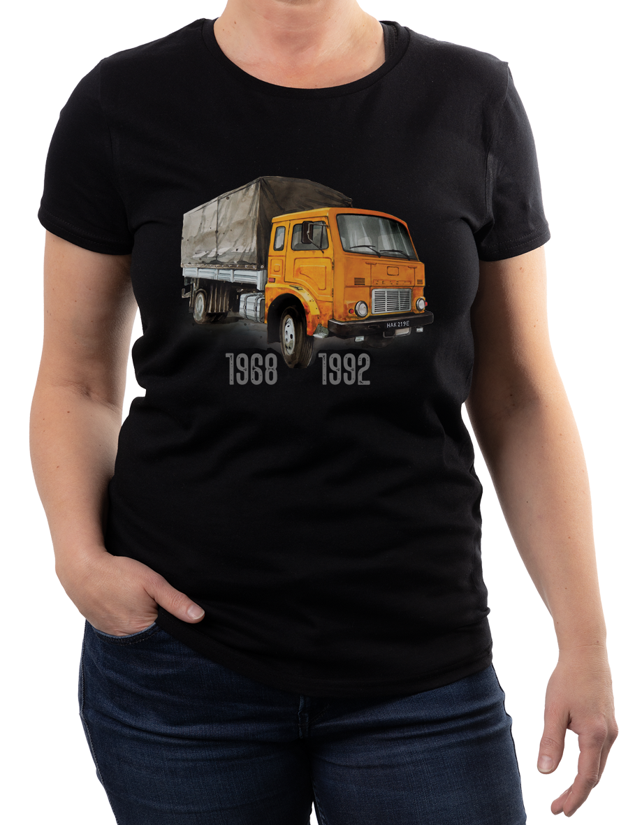 Jelcz — koszulka (Kolor koszulki: czarny; Rozmiar: 3XL (damska); Rodzaj nadruku: Jelcz)