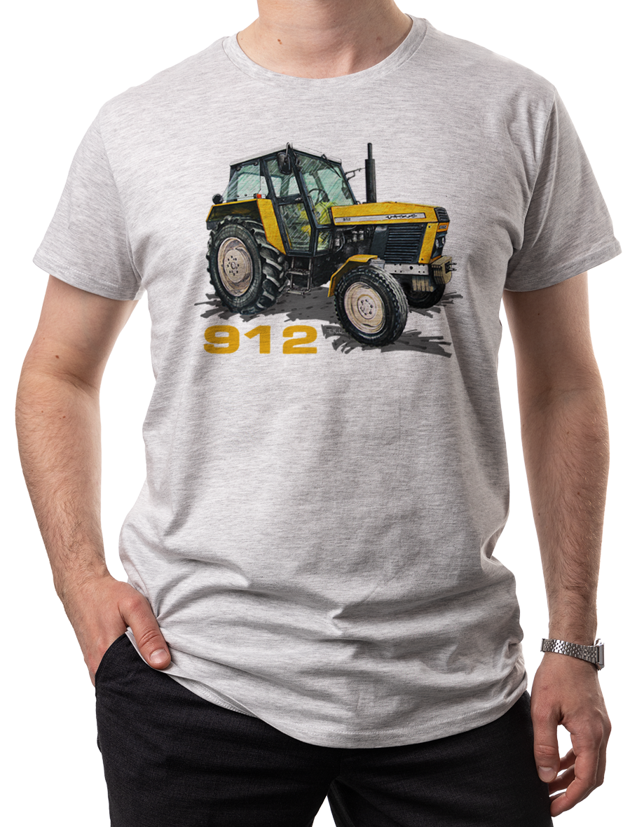 Ursus 912 — koszulka (Kolor koszulki: jasnoszary melanż; Rozmiar: M (męska); Rodzaj nadruku: Ursus 912)