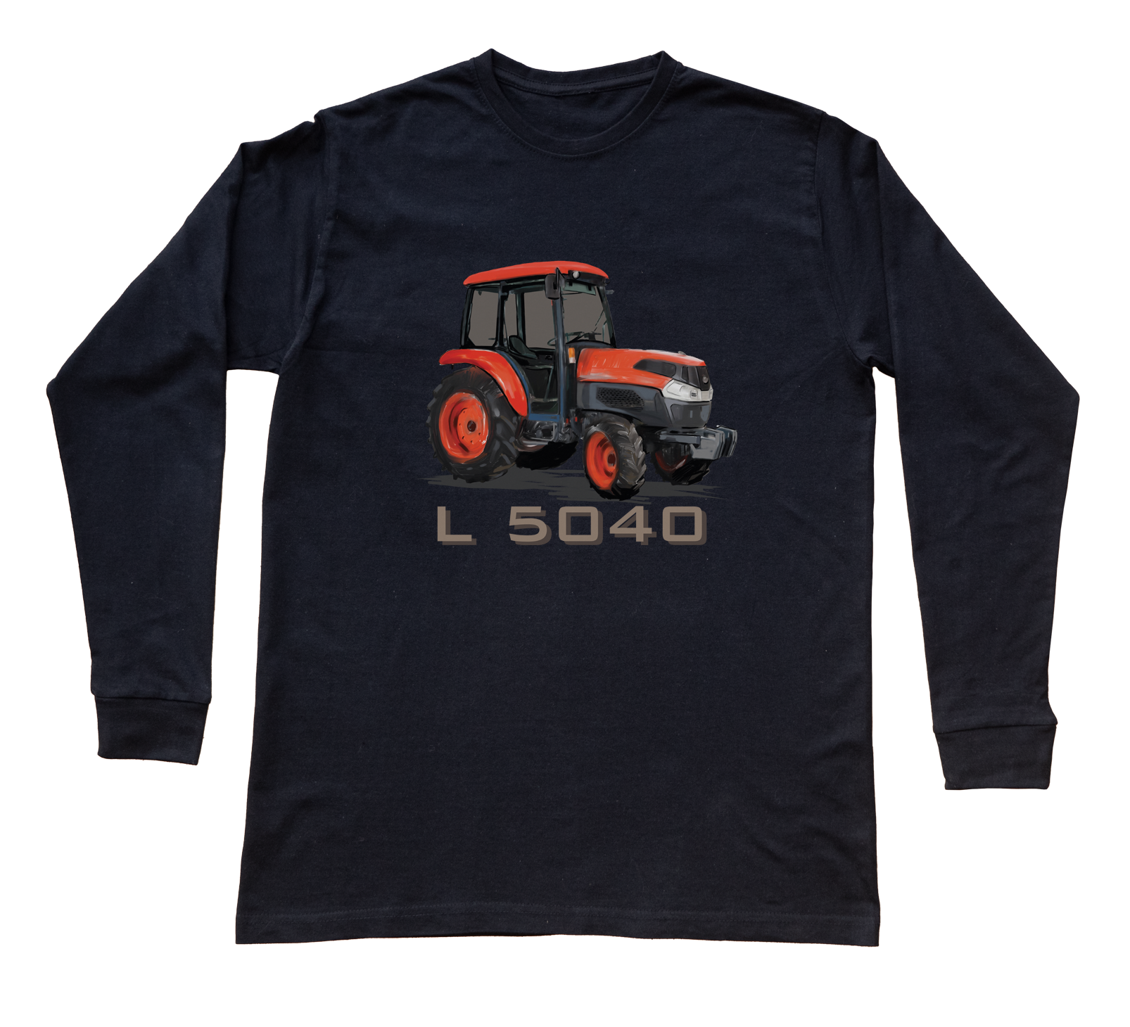 Kubota — bluzka z długim rękawem (Rozmiar: XS (dorosła); Kolor koszulki: czarny; Rodzaj nadruku: Kubota)