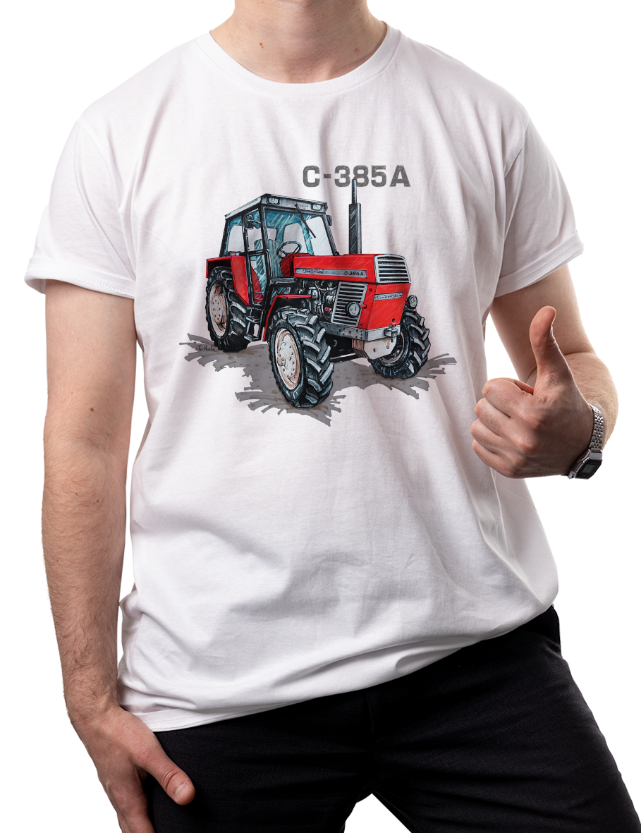 Ursus C-385A — koszulka (Kolor koszulki: biały; Rozmiar: XS (męska); Rodzaj nadruku: Ursus C-385A)