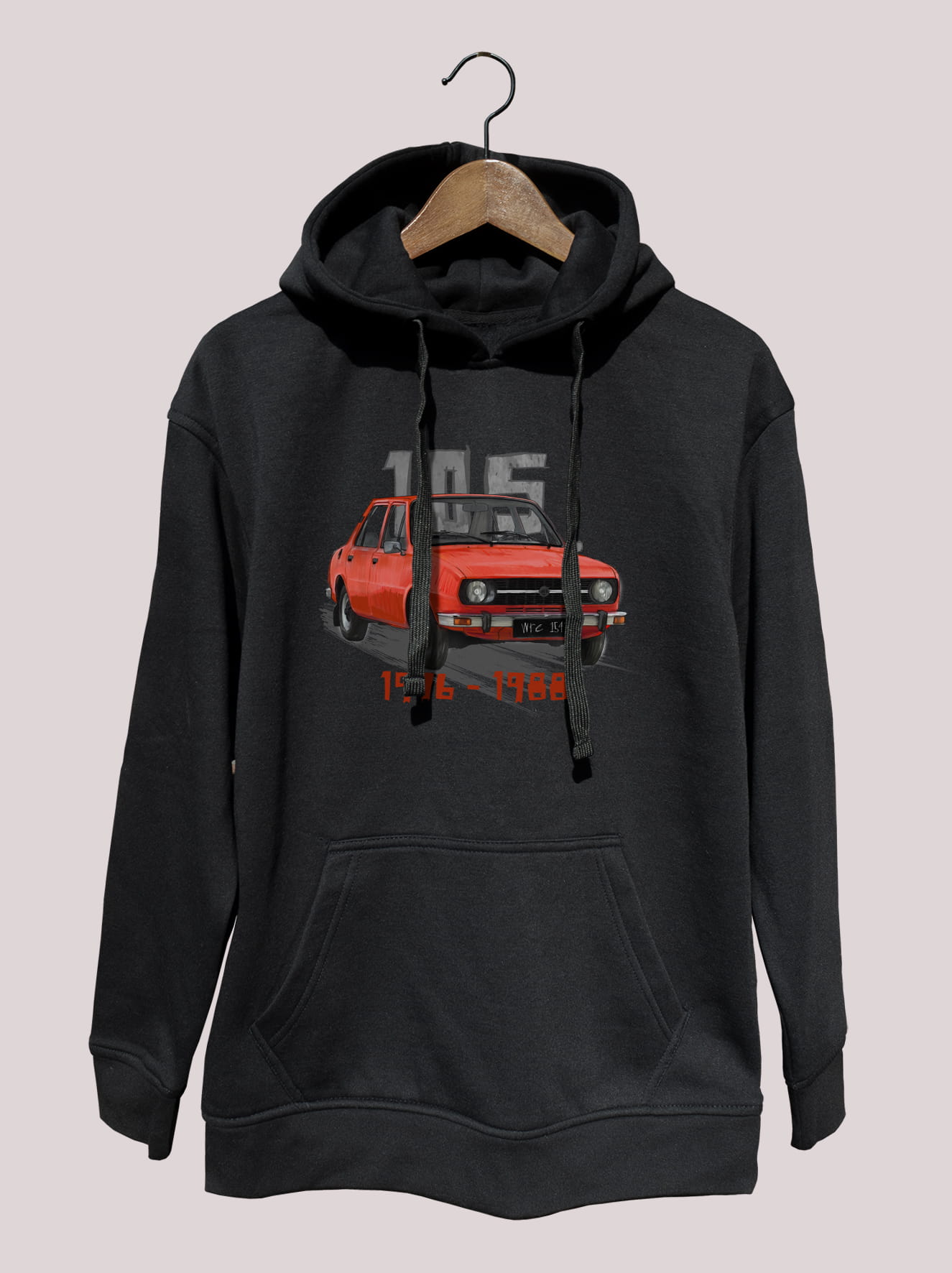 Škoda 105 — bluza (Rozmiar: S; Kolor bluzy: czarny; Rodzaj nadruku: Škoda 105)