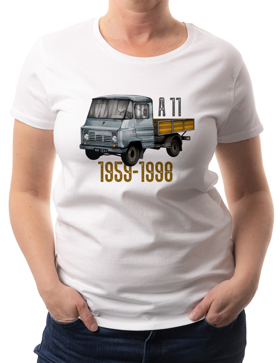 Żuk A11 — koszulka (Kolor koszulki: biały; Rozmiar: S (damska); Rodzaj nadruku: Żuk A11B)